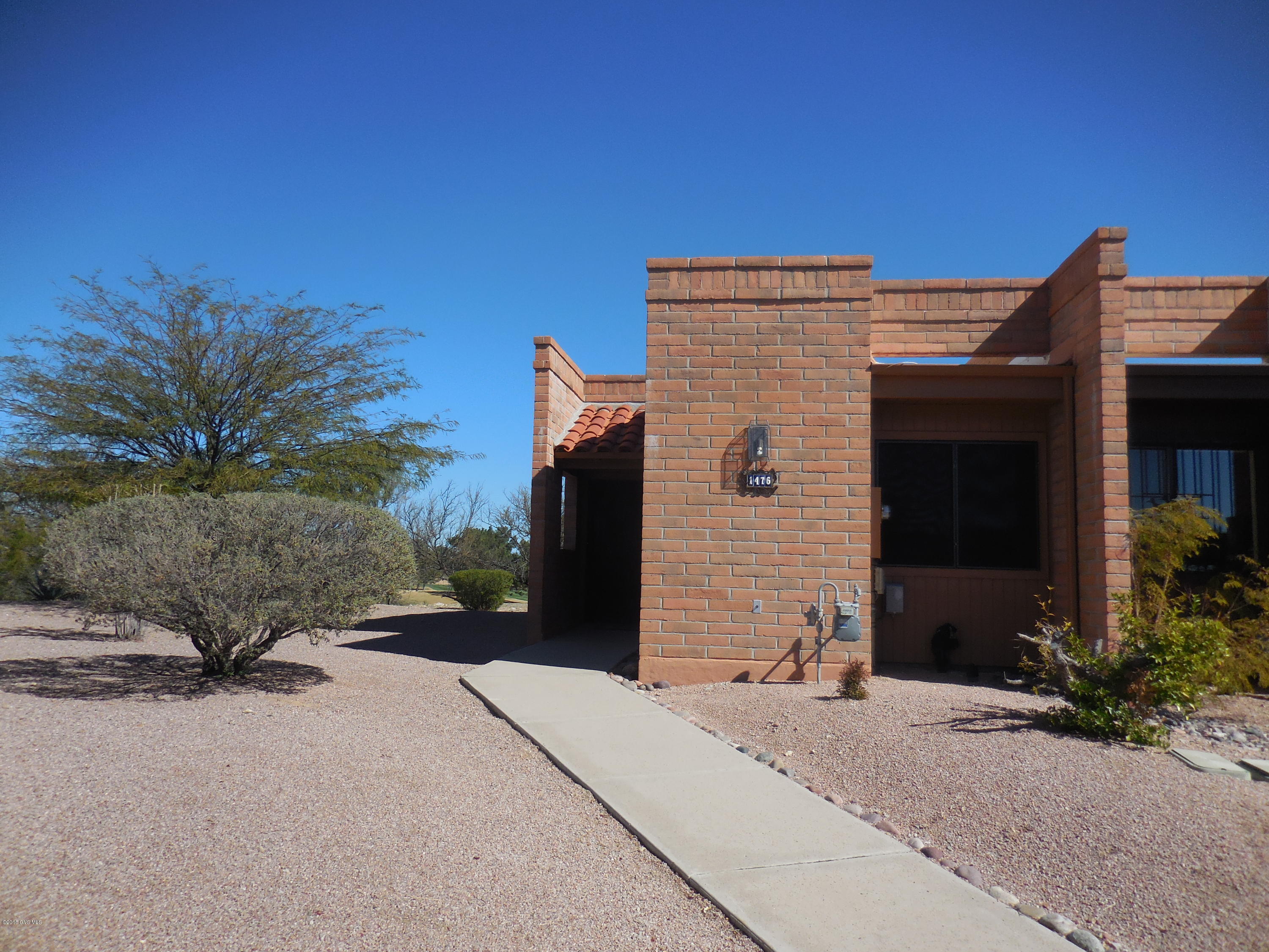 Lovely one bedroom, one bath in the popular Desert Casitas. This is an extremely desirable end unit. Truly move in ready with attractive furnishings. Completely furnished with linens, dishes, pots and pans etc. New HVAC 2015, newer hot water heater. Several skylights making the home light and bright. Newer shower doors/hardware. Beautiful tile back splash in kitchen, new microwave in 2015. New bedroom window. Exterior repainted. Great Winter retreat, rental or full time. Come enjoy the wildlife and birds from the private patio overlooking the Desert Hills Golf Course with mountain views. Very convenient to Desert Hills GVR, churches and I-19. DON'T MISS THIS ONE.