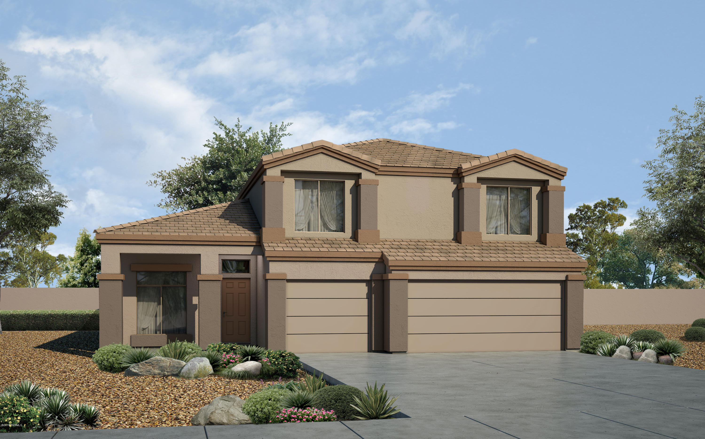 Beautiful 4 bedroom 3 bathroom with loft that also includes a 3 car garage. Come check out one of the most popular floor plans in the Tucson area.  Nicely appointed with upgraded birch cabinets in espresso, granite kitchen countertops, stainless steel appliances.  Marble bath tops and upgraded flooring throughout. Extended covered patio for outdoor living.  Ready for quick move in.  Brand new construction Energy Star Qualified Home which will save you up to 30% on your utility bills every month! Enjoy the open floor plan, larger kitchen and more closet space than in most resale homes. Quality Construction & Low Cost of Ownership with Builder Warranty! A must see!