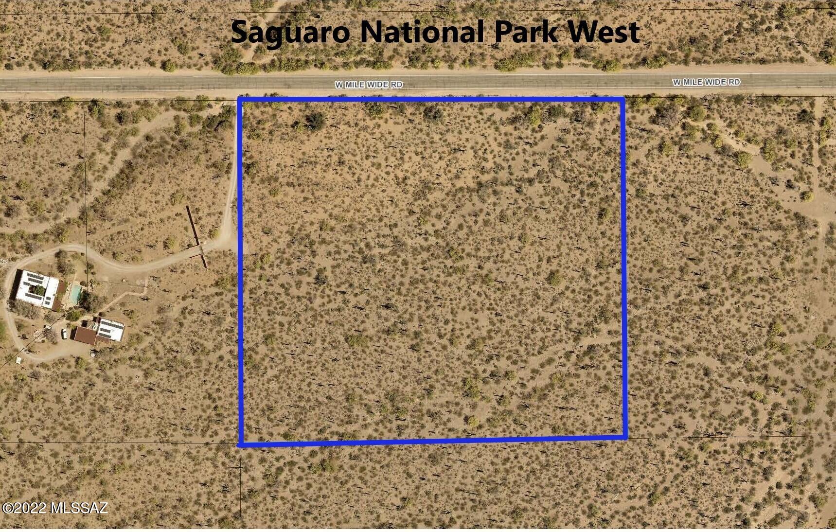 8.81+/- Acres of saguaro studded land. Adjacent to Saguaro National Park West and Mile Wide Road with incredible mountain and sunset/sunrise views, located near the Desert Museum and Tucson Mountain Park. Easy access from Sandario Road, Kinney Road or Gates Pass. Hiking and biking trails all around. Easy build property, pretty flat, paved county road access. Abundant wildlife. No CC&Rs or Deed Restrictions. If land is purchased prior to adjacent listing owner requires buyer to prepare a 20' wide access and utility easement from Mile Wide Road to northern boundary of 19.84 acre adjacent parcel. Location is to be determined by both seller and buyer. See MLS #22202313 for the 19.84 acres listing or MLS #22202287 for the 28.65 acre combined listings.
