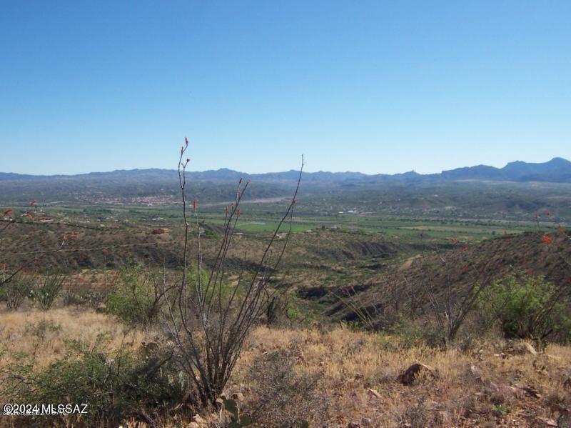 High view lot.  See the entire valley below.  Lot has a downhill slope to it but is definitely buildable.  Electric and water appear to be at the street.