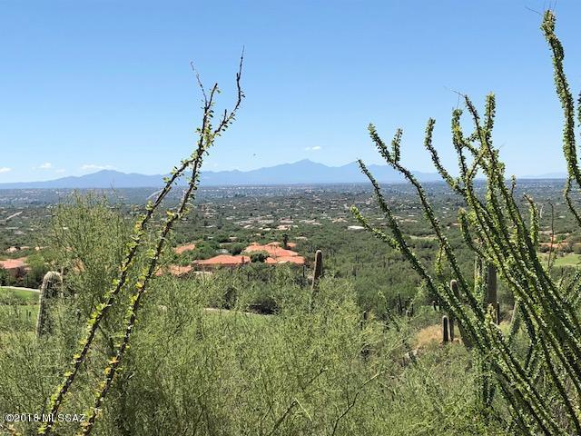 ON THE GOLF COURSE!  Poised high above Arizona National Golf Course, this 1.2 acre site overlooks the 11th tee and the WHOLE Tanque Verde Valley!  PANORAMIC VISTAS of Tucson city lights and TO-DIE-FOR VIEWS of the majestic Catalina Mtns and all its nooks-and-crannies.  One of the FEW REMAINING LOTS within the exclusively, gated, 45-lot, gated Sabino Estates.  VIBRANT sunrises and STUNNING sunsets.  Ample room to UPSIZE and practical site for DOWNSIZING into a smaller home. GUEST CASITAS available to the public.  Convenient to the Tanque Verde Valley HUB at Catalina Hwy/TV Rd for shopping, medical, restaurants, etc. Manned gate into Sabino Springs community and a private, electronic gate into this Sabino Estates Subdivision.