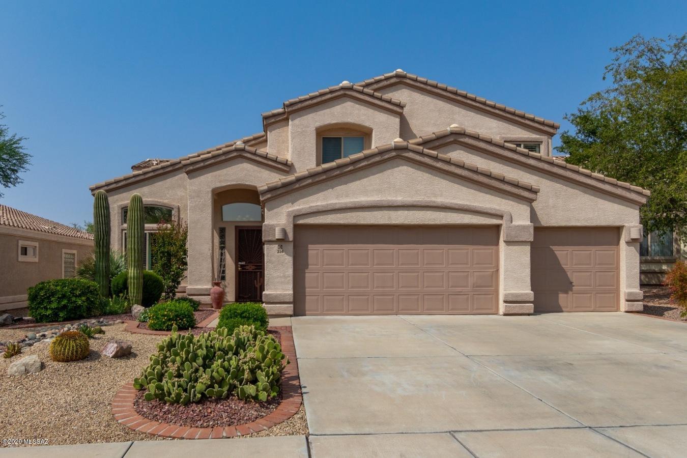 ~RANCHO VISTOSO BEAUTY! FEATURING 4 LARGE BEDROOMS PLUS A DEN ON THE FIRST LEVEL, 2 FULL BATHS UPSTAIRS AND POWDER ROOM DOWNSTAIRS AND HARD TO FIND EXTENDED 3 CAR GARAGE. YOU WILL FALL IN LOVE WITH THIS BEAUTIFULLY REMODELED HOME WITH AN IMPRESSIVE ENTRY INTO THE  FORMAL LIVING/DINING ROOM AND A STAIRCASE THAT MAKES A STATEMENT! THIS HOME FEATURES A FAMILY ROOM OFF OF THE KITCHEN W/GRANITE COUNTERTOPS, CENTER ISLAND, CUSTOM CABINETRY AND WOOD SHUTTERS (DRAPERY DOES NOT CONVEY) AND A PRIVATE DECK OFF OF THE MASTER BEDROOM. THE BACKYARD IS TRULY PARADISE WITH AN EXTENDED COVERED PATIO, BUILT IN BBQ, SPARKING POOL WITH COZY CORNER FIREPLACE AND A POND/WATERFALL. A WONDERFUL COMMUNITY WITH SEVERAL PARKS, WALKING/JOG TRAILS, BASKETBALL COURTS, CLOSE TO SHOPPING.