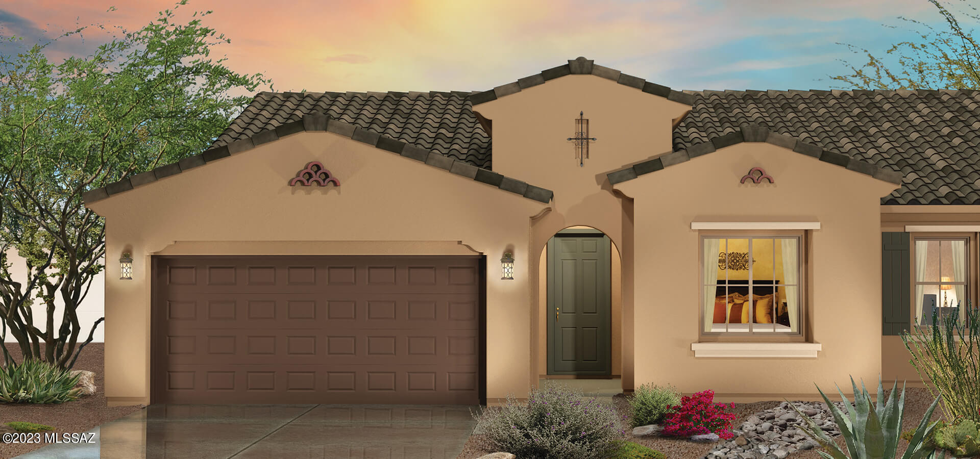 Move-in-ready Villa-home '' Cholla Model'' Open floor plan- kitchen offers upgraded Alder cabinets with 41 ''uppers, quartz countertops, LG appliances full height kitchen backsplash Blanco granite sink. Upgraded carpet and tile, two-tone interior paint Master bath with walk in shower, extra room is a Den, beautiful touches to complete this home. enjoy the beautiful open spaces from the back yard., Close to the New Canyon Club.