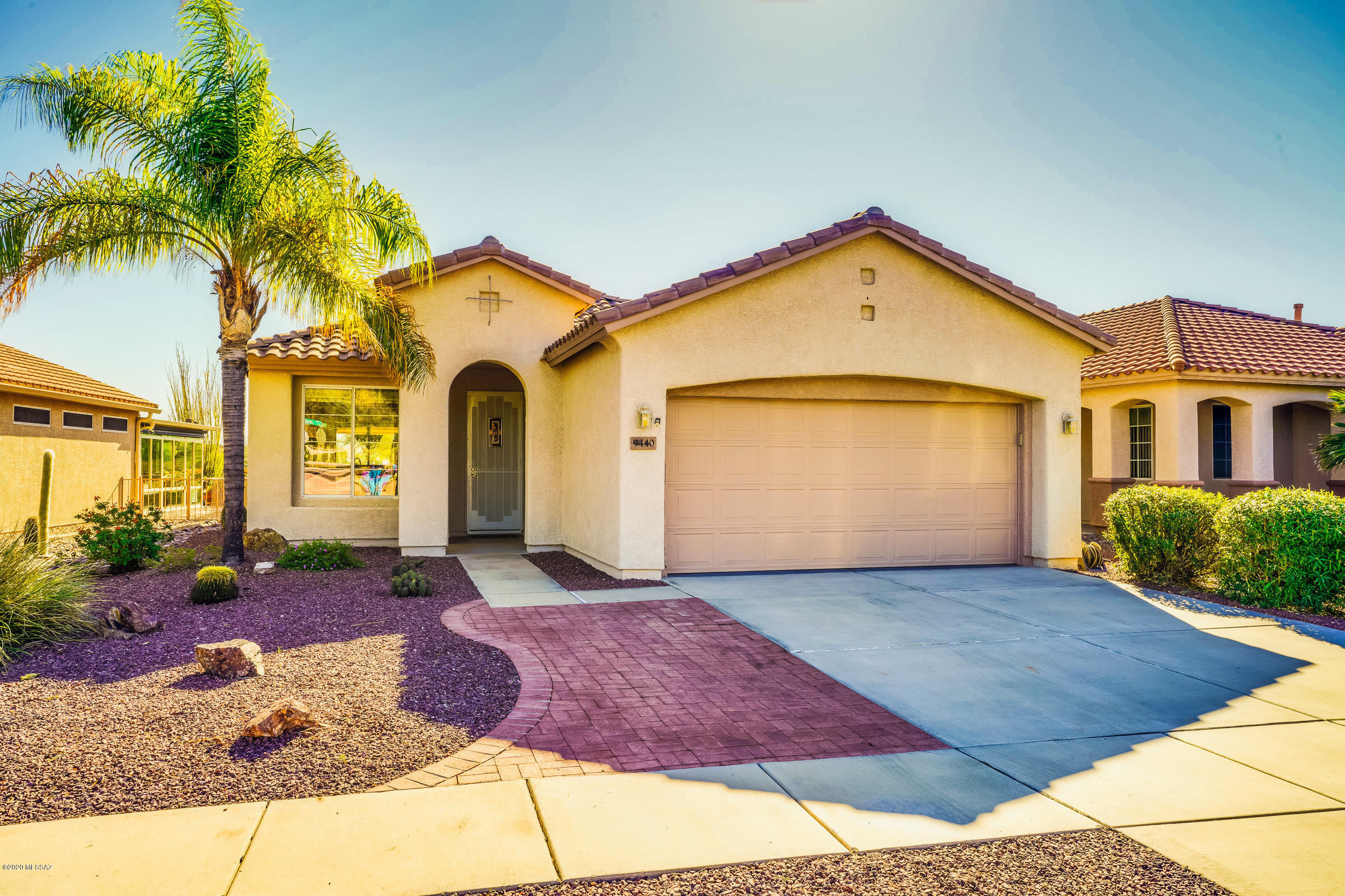 This lovely 2BD/2BA home in the highly desired Sunflower Active Adult Community is ready for its new owner. Upgraded & meticulously maintained with no detail overlooked. Beautiful Kitchen with stunning granite countertops with a clean subway tile backsplash includes a breakfast nook and breakfast bar. The open Great Room floorplan including a formal dining area is bright with newer upgraded carpet, and new window coverings. Gorgeous Mountain views from kitchen and back windows. Entire interior of home is freshly painted. Backs up to open desert land with no neighbors directly behind you. Master Bedroom is an owner's retreat with a large bay window, 2 closets and fully updated master bathroom with granite. Garage and patio concrete are freshly coated. Tons of storage throughout the house and garage. Cozy covered patio with pavers extending patio sitting area with a water fountain and lush plantings. The backyard is the perfect place to relax and enjoy AZ outdoor living. Fantastic Community with lots of amenities and close to shopping, restaurants, medical, public library, and I-10 highway. Go to https://sunflowerliving.com to research all the incredible amenities in neighborhood.