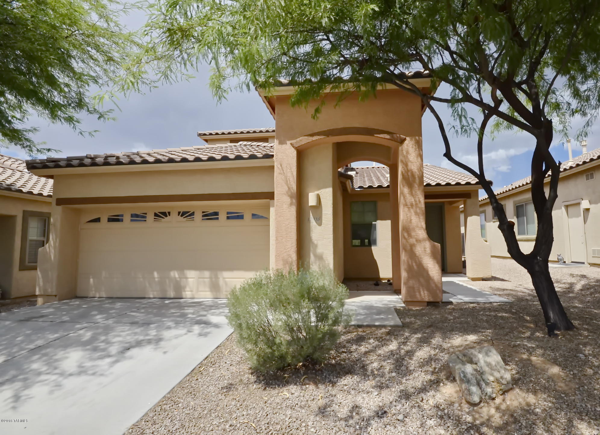 Great Mountain Views with privacy! This immaculately maintained 2-story home
located in Rancho Vistoso with miles of walking and biking trails and close to a park. Home is designed with
spacious rooms, open split-floor plans with master-bedroom on the first floor boasting garden tub, separate
shower, double sinks, and huge walk-in closet. Upgraded kitchen showcases SS appliance, granite counter tops
and gorgeous cabinets opens up to large great room and breakfast nook with plenty of natural light. Tile
floor and custom honeycomb blinds throughout. Backyard offers covered patio and opens to the natural wash area offering great privacy.