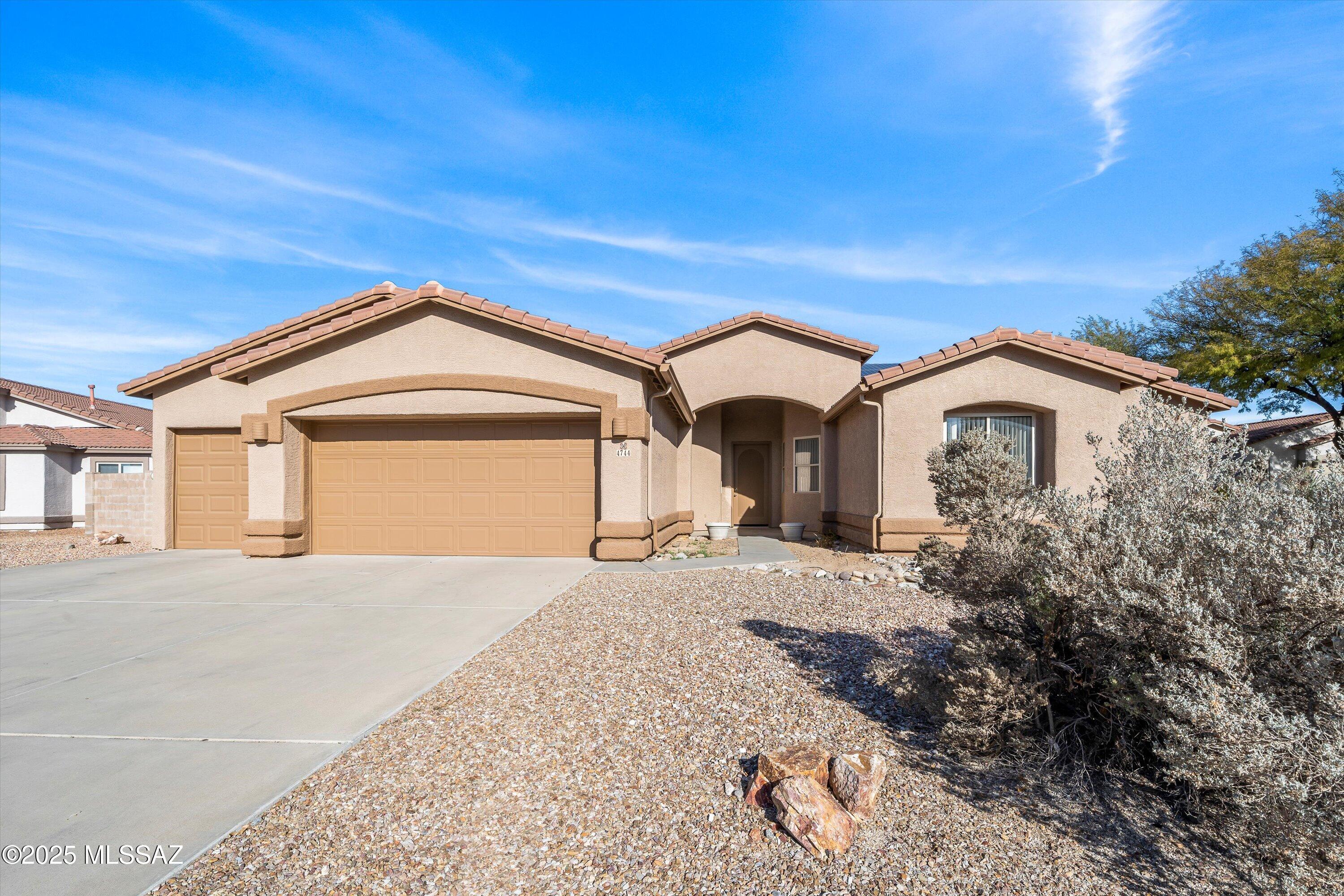 Welcome to the gated community of Rancho Cancion West.  This 2914 sq ft home sits on 0.41-acre lot on a private cul de sac. Starting on the exterior, this home features an extra-long driveway leading to the extended 3 car garage, a 8.5 kW Solar Panel System which gives you an average energy cost of $171/mo (Solar payment + Electric Bill), and a massive 1250 sq ft covered patio with built in BBQ perfect for entertaining. On the inside you will find 10' ceilings, sophisticated columns in the living room, built in shelving and cabinets in the family room, and a spacious kitchen featuring breakfast bar, island, built in desk, stainless steel gas appliances, and a walk-in pantry.  Other features include ceiling speaker pre-wires, a whole house water conditioning system, a home office, laundry laundry room cabinets and sink, garage shelving, garage service door, and newer HVAC system.