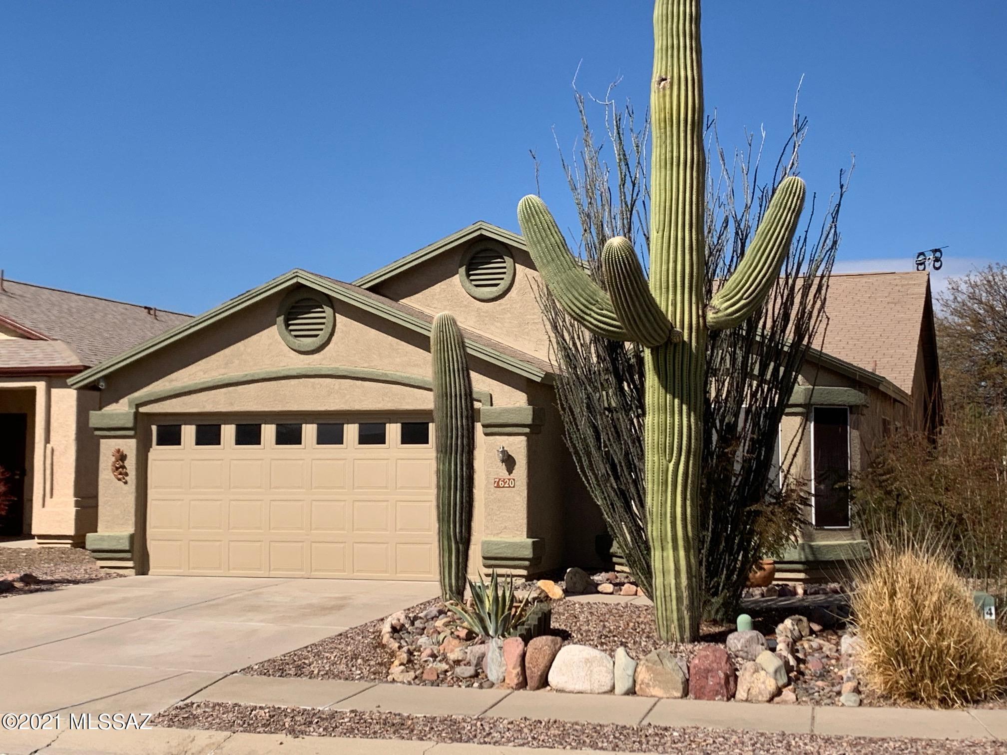 Meticulously cared for home with perfectly done upgrades and improvements.  Single story, 3 bedroom, 2 bath home with an HOA fee of only $11 a month in the Vail School District. The upgrades start in the kitchen with granite countertops, upper cabinet bank, built in drink cooler,pantry with French doors and recessed lighting. In the master bathroom the shower was changed to a frameless glass style and next to it an amazing soaking tub along with Corian countertops and a huge walk-in closet. Out in the backyard is a true oasis, it has perfect grass, full irrigation system, storage shed and 6x10 dog run!  Other features are all ceramic tile, vaulted ceilings and ceiling fans throughout!  The  exterior was painted in 2016 and the AC replaced in 2012 to a 16 seer Amana.  Don't miss this home!