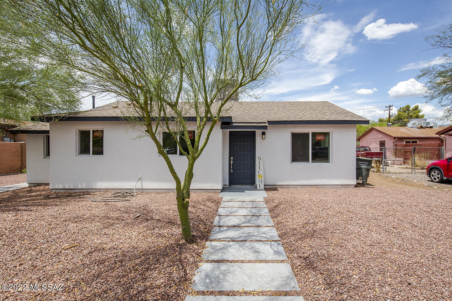 Newly renovated and expanded Midtown home.  Beautiful new primary bedroom and bath added to existing renovated home making this 3 bedroom/3 bath home a masterpiece.  New Quartz countertops, new HVAC and ductwork, new flooring, new cabinets, new plumbing and electric, 3 year old roof.