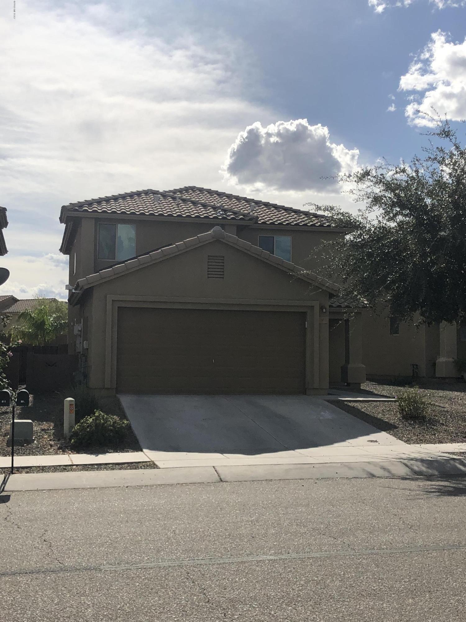 Beautiful home in the Sahuarita area. Enjoy this ''Like new'' two story open floor plan, split bedroom with Master Suite on first floor. Upstairs you'll find a large loft/bonus room for additional living space and 3 more bedrooms. Tile & laminate in downstairs living area, custom closets, extra shelving in master bath, ceiling fans, pendant lights over breakfast bar, patio pavers and perfect landscaped salt water pool. Solar lease brings you great savings all year round and keeps your pool warm! Easy access to shopping and I-19S