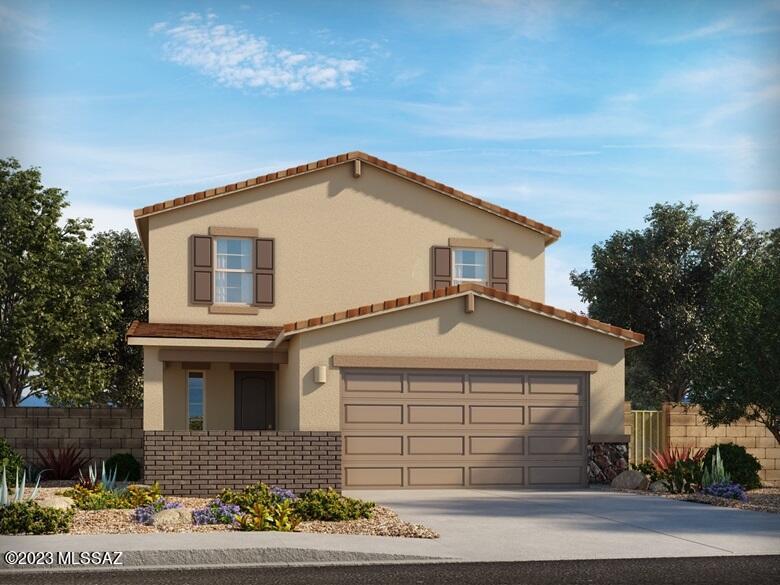 Brand new, energy-efficient home available by Dec 2023! This 4 bed, 3 bath two-story home features a downstairs guest bedroom perfect for overnight visitors. Slate cabinets with white-toned quartz countertops, marble-look tile flooring with dark gray tweed carpet in our Balanced package. Visit Chaparral at Rancho Marana in Marana, AZ. This community offers four single and two-story floorplans to choose from and offers an array of amenities including parks, playgrounds, walking and biking trails, picnic areas, and activities for the whole family. We also build each home with innovative, energy-efficient features that cut down on utility bills so you can afford to do more living. Each of our homes is built with innovative, energy-efficient features designed to help you enjoy more savings.