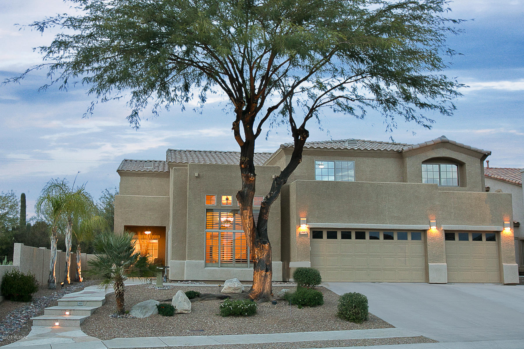 Owner will consider offers between $474,900-$505,000. Immaculate executive/family home exudes pride of ownership.  The elegantly updated kitchen boasts absolutely stunning granite counters, tons of cabinet space & stainless steel appliances.  This extremely well maintained home w/gorgeous architectural detail has 5 bedrooms, 3 full baths, family rm off kitchen, formal dining & living rooms & large 3 car garage. The large master bedroom has an elegant ensuite with separate shower, huge garden tub & massive walk-in closet. The resort style outdoor area borders private open space & features beautiful newer pool w/waterfall, lush landscaping & Jacuzzi spa w/cover that converts to a sun canopy with the turn of a key. The perfect place for family and social gatherings. Much more value than new.