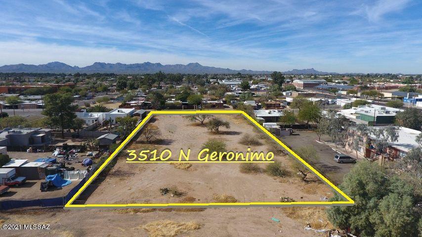 1.03 of vacant land zoned R-3 located in central Tucson. Desirable lot for multifamily,  residential units, whatever your needs.Sale includes both lt addresses 3508 and 3510 Geronimo. 


106-04-027C & 106-04-027B

GARDEN HOMES N50' S199.06' LOT 6 & N50' S199.06' 
W25' LOT 7 BLK 2 
&
 GARDEN HOMES N149.06' LOTS 6 & 7 EXC S50' W145' THEREOF & W60' N149.06' LOT 8 BLK 2
