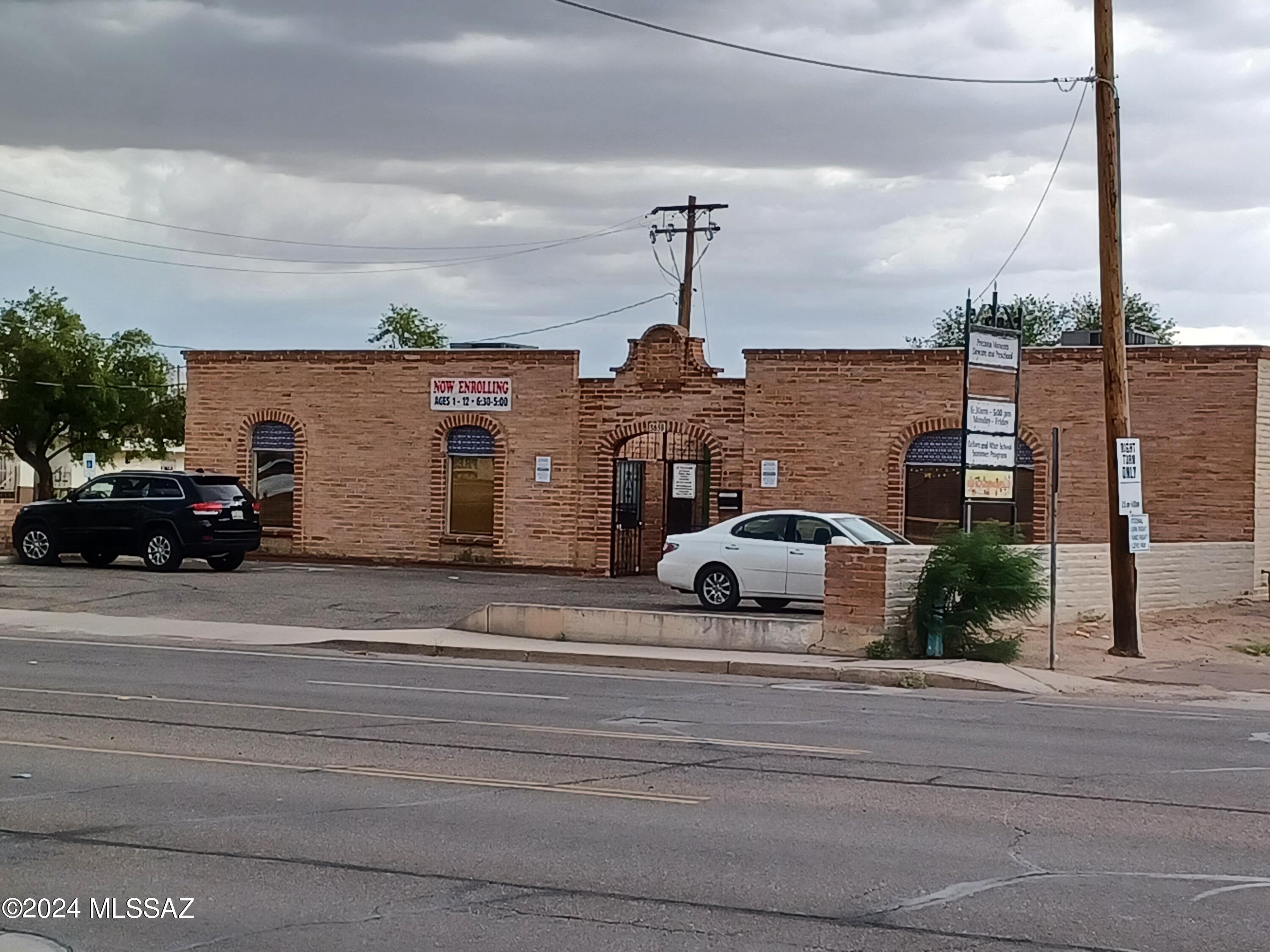 Priced reduced to $445,000. The parcel is zoned C-2 allowing for general commercial uses and consists of two buildings on a 17,511 square foot lot, with a total building area of 5,382 square feet. The front building, the former day care center, is 2,916 square feet and currently vacant. The rear building, currently vacant, is 2,466 square feet.  This building features three bays with garage doors, outfitted for evaporative cooling, and without utilities, making it suitable for many potential uses.  Access to this rear building is by a 15' easement on the south.
With the I-10 freeway only minutes away, this property makes a good central location for
most businesses. Call listing agent for showing appointment.