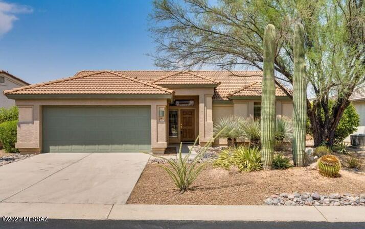 Spacious one-bedroom plus den that can be converted to a second bedroom just by adding a closet in the niche.  Plantation shutters and a cute gas fireplace in the great room. Newer HVAC (2016), new irrigation system, water heater replaced in 2019.  Covered back patio and double garage.