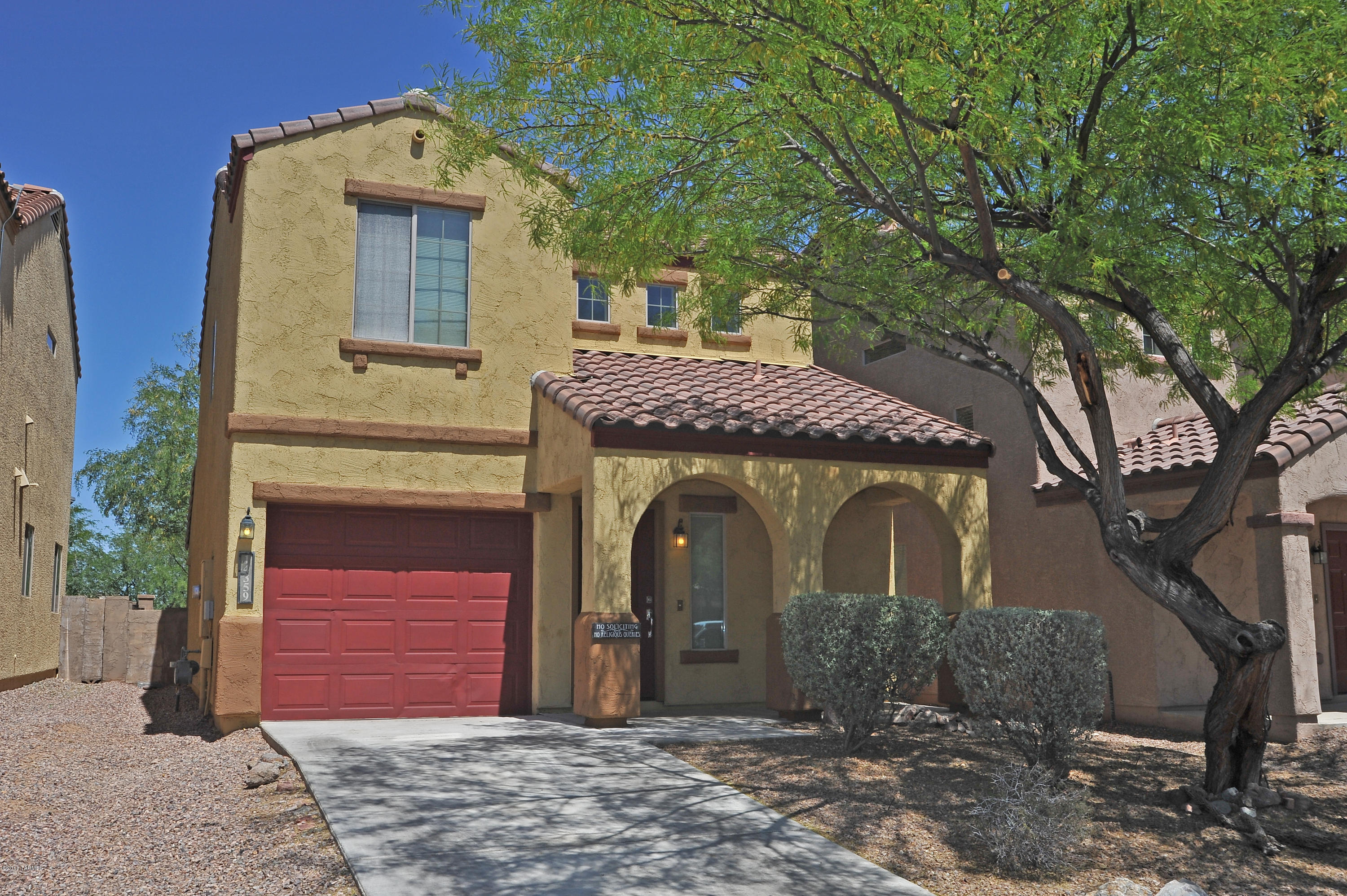 PRIDE OF OWNERSHIP! Built in 2007, this Pulte Trio home SHOWS LIKE NEW and is situated on a large lot with NO HOMES LOCATED BEHIND. Main level has a expansive GREAT ROOM and powder room for convenience. Kitchen boasts tons of cabinet and counter space, all appliances and adjoining eat-in dining area. Upper level has 3 BEDROOMS & TWO FULL BATHS and UPSTAIRS LAUNDRY RM. CERAMIC TILE flooring everywhere but BRs. MORE EXTRAS: ceiling fans, warm accent paint, energy efficient windows, blinds. Extra-deep, landscaped backyard has fire pit and flower bed. Finished 2 car tandem garage. Perfect for first time home buyers or empty-nesters. Amazing community amenities including pools, splash park, lakes, recreation center w/6500 sf gym, sport court, Bark Park and more. Move right in!