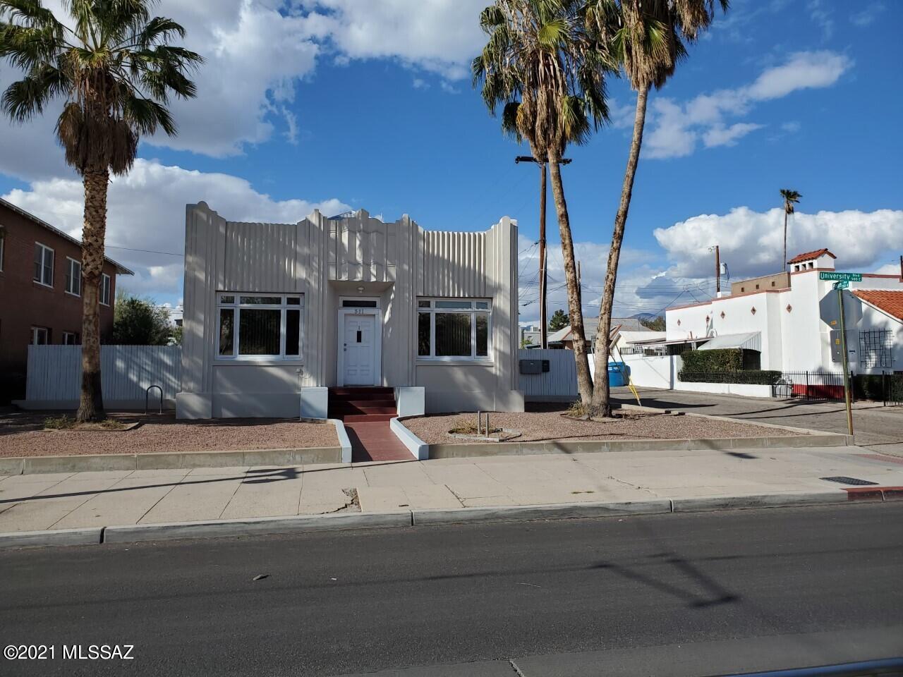 See other amazing properties for sale 10th & Mountain (MLS 22108771) and Adams Court on Adams St. (MLS 22108774). The Art Deco building is one of the few Art Deco structures from the 1920's that remain in Tucson. It is listed on the National Register of Historic Places and is located in the historic West University Neighborhood. The buildings outstanding location is only five blocks to the main entrance to the University of Arizona, close to downtown, and on the streetcar line and a major bicycle route. The five apartments
are all uniquely different from one another each with 12-foot ceilings and upgraded kitchens and bathrooms. Exterior was replastered and repainted. Upgraded electric service and HVAC systems. See the improvement list in attached documents.  Attached documents contain rent roll, insurance information and extensive upgrade list. Visit tarolaproperties.com for information. See other amazing properties for sale 10th & Mountain (MLS 22108771) and Adams Court on Adams St. (MLS 22108774).