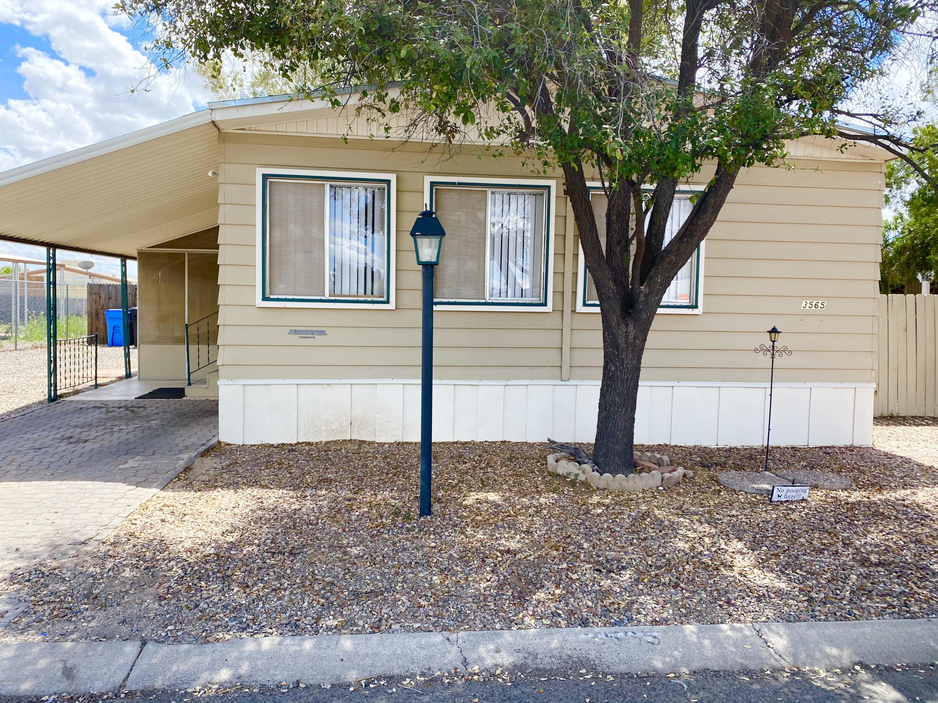 Great NW home in quiet well maintained Orange Grove Estates. 2BD/2BA, open kitchen with breakfast bar, dlb oven and gas cooktop. Spacious living/dining area and laundry room. Updated baths, new carpet and wood laminant flooring throughout. New plumbing and water heater. Large private back yard, screened in covered patio, storage sheds and separate studio with small kitchen and bath. Community center, pool/spa, basketball court, shuffle board and playground/bbq.  Great location close to I-10, shopping and dining.