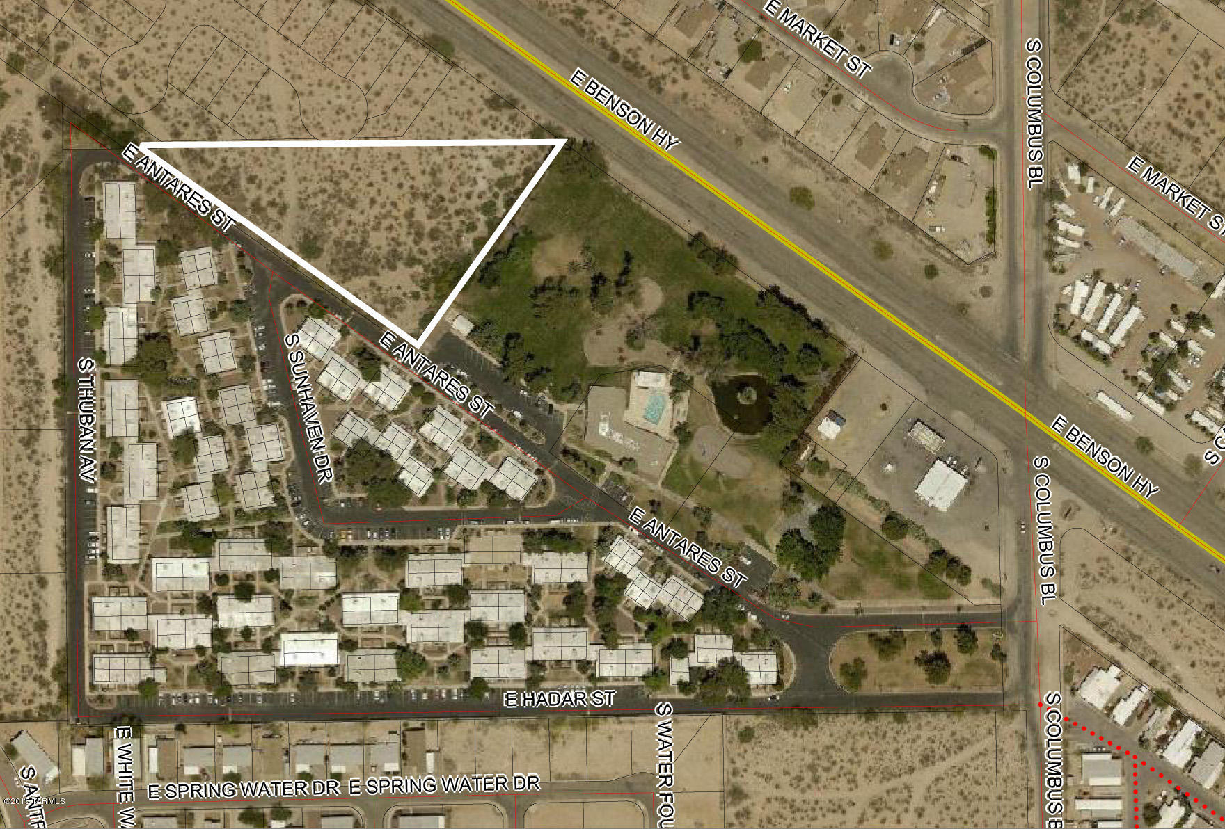 Affordable 2.27 Acre parcel with Benson Hwy Visibility and access.  Flat CB-2 zoning offers many opportunities for a developer or adjacent owner acquisition.