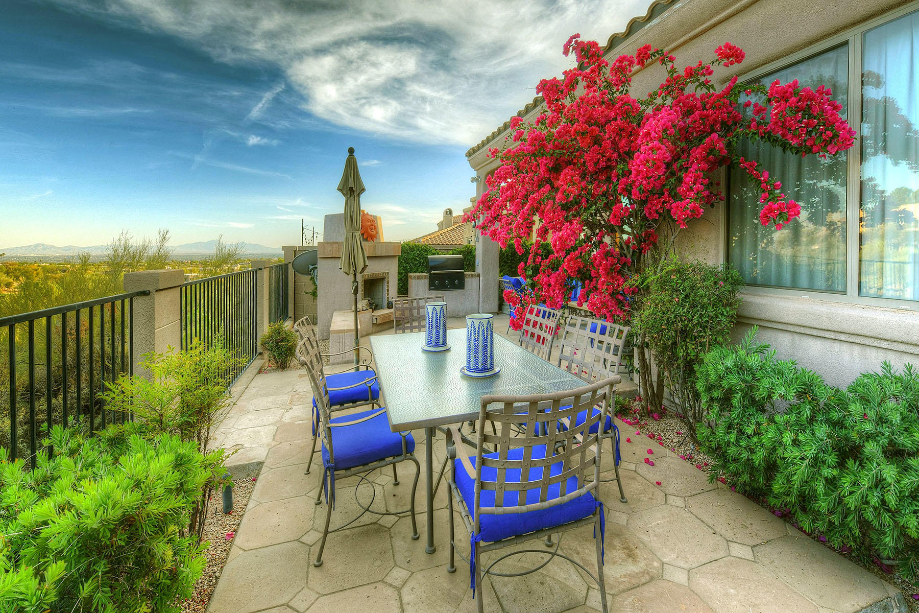 Truly SPECTACULAR views of Catalina mountains and La Paloma golf course. this elegant home boasts a tastefully designed floor plan featuring soaring 9' ceilings in the the great room, a chef's kitchen with rich cherry cabinets, granite counters and a master bedroom facing the golf course. Additional features include a Cantera tiled patio with a built-in barbecue, fireplace and golf and mountain views. Do not miss this one!