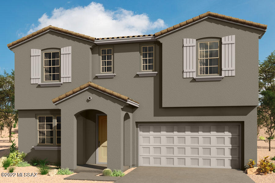 2-Story Juniper plan with Spanish elevation. Gourmet kitchen with 36'' gas cooktop, electric oven, built-in microwave, wall mount hood, upgraded cabinets in Boulder.  8' interior doors. 12' centered sliding glass door to back patio. Double French doors at flex room. Gas BBQ stub-out. Granite counters. 2-Tone paint.