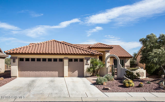 Beautiful 2 Bedroom, 2 Bath home on the 4th Fairway of the Coyote Golf Course in the resort community of Quail Creek. Popular Expanded Laredo model with a split bedroom plan, Den, large Great Room, Breakfast Nook and 2 car garage, plus golf cart garage. Tile in all the living areas, carpet in the bedrooms. The kitchen boasts knotty, maple cabinets with raised panels, a new extended, level counter between the Kitchen and Great Room, upgraded lights with dimmers, a center island, pendant lights, roll-outs in all the lower cabs & a solar tube above the kitchen sink area for natural lighting. The Master Suite has convenient sliders to the patio with a hot tub. The Master Bath has radiant heated floors, comfort-height toilets & a Custom, Walk-in Shower. The Guest Room has a Bay Window.  Ceiling fans in all the rooms, Plantation Shutters in the Kitchen Nook & Den. R/O system, water softener & hot water recirculating pump. New PVC irrigation in 2016. Patio has Built-in BBQ & fire-pit. Backyard is completely enclosed and has a faux grass area. View this house and make it your new home!