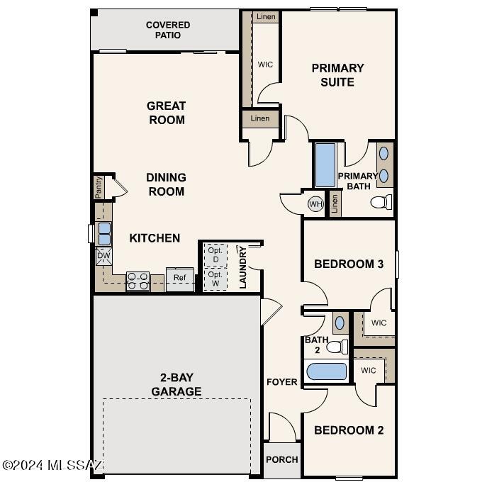 Welcome home to this NEW Single-Story Home in the Cottonwood Bluffs Community! The desirable Alamar Plan boasts an open design encompassing the Living, Dining, and Kitchen spaces. The Kitchen features gorgeous cabinets, granite countertops, and Stainless-Steel Appliances (including Range with a Microwave hood and Dishwasher). The primary suite has a private bath, dual vanity sinks, and a walk-in closet. This Home also includes 2 more bedrooms and a whole secondary bathroom.