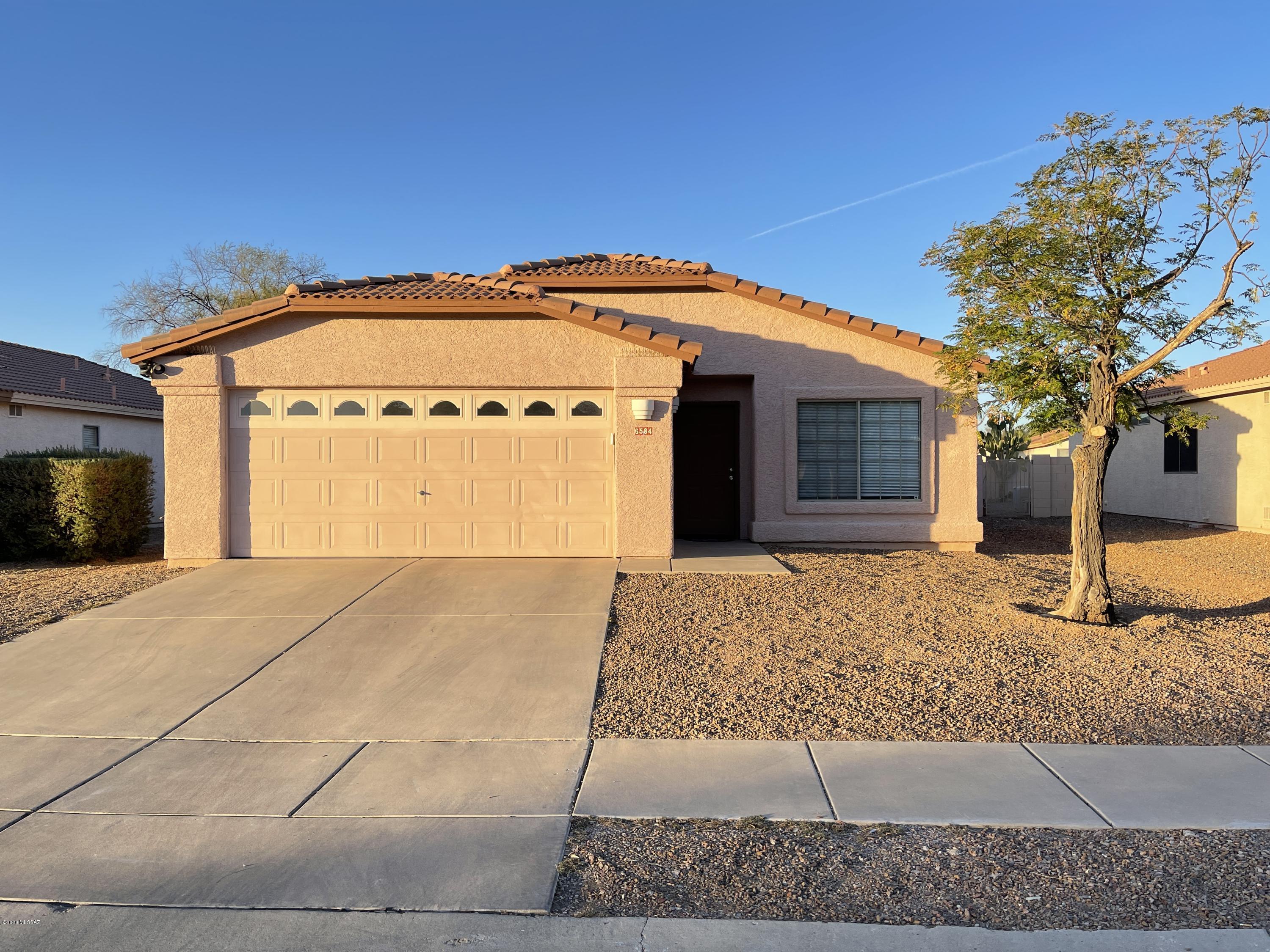 Beautiful, well taken care of and loved home. Features 3 bedrooms and 2 full bathrooms, 1,373 SqFt on a 5,663 SqFt lot. Located in Continental Ranch, fantastic location with a near mall, golf, theater, and easy access to I-10 freeway. Nice low maintenance backyard with covered patio. The kitchen cabinetry was resurfaced and stained in November. Master bathroom features large walk-in closet, dual sinks, garden tub and a separate walk-in shower. Ceiling fans in all bedrooms and living spaces. Blinds on all windows with great natural light throughout. House equipped with solar panel system, pay a lower electricity bill! New water heather and AC unit installed in 2019. It won't last long, come see it today!