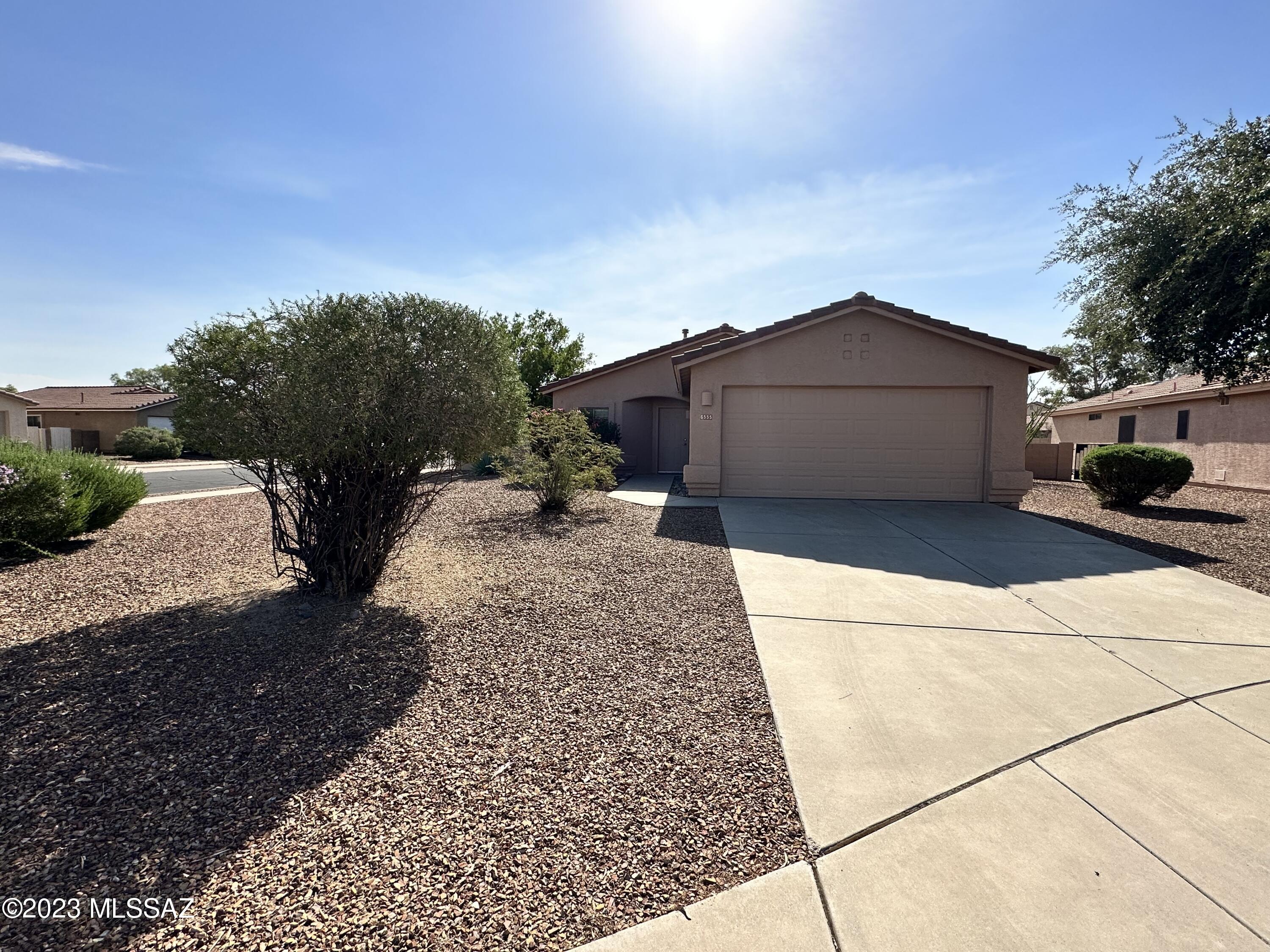 Charming tiny home (2 bedroom/2 bath 974 SQ.FT.) on large corner lot with 2 car garage in Continental Ranch!  This home features a greatroom with built in entertainment center, ceramic tile & wood flooring (no carpets), ceiling fans in all the rooms, laundry room with washer/dryer hookups, & central AC. Primary bedroom features 2 closets and ensuite with garden tub. The covered patio leads to the fully landscaped rear yard with pavers & storage shed. Both front & rear yards have low care landscaping on drip. Deep driveway, garage has built in utility sink, work bench, storage & shelves. Tenants will have access to the community pool & spa. Non-smoking home. 1 year minimum lease. Renter's insurance required. $45 application fee per adult. Subject to application process & credit approval.
