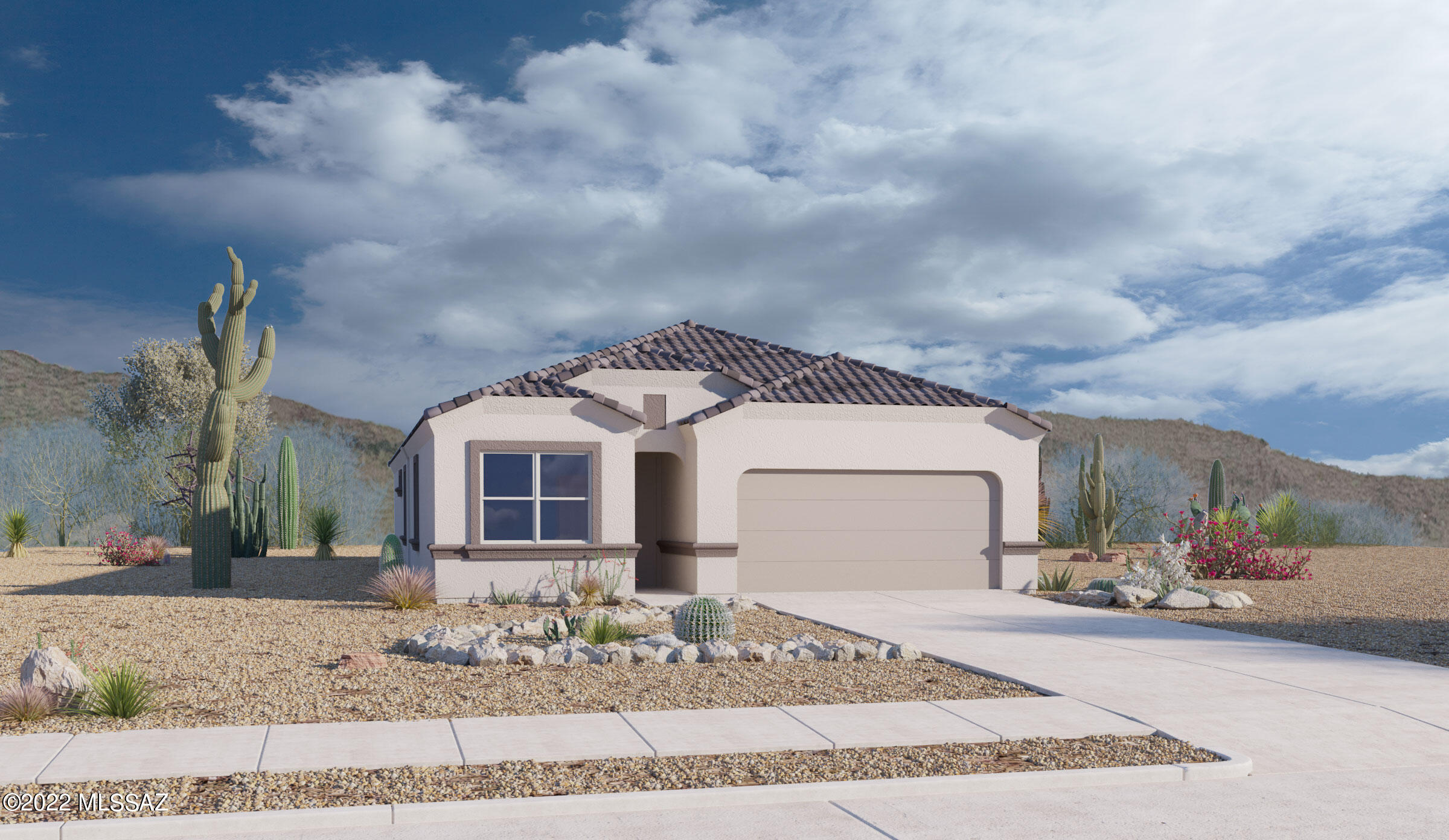 The 1-Story Jackson model located in the Saguaro Bloom Mesquite Community offers a 1,787 sq.ft. floorplan with 4 bedrooms, 2 bathrooms and a 2 car garage. Stainless Steel gas Range with Microwave & Dishwasher - Granite Countertops in the Kitchen & Cultured Marble in Bathrooms - Tile floors in Entry, Kitchen, Dining Room, Laundry Room & Bathrooms - 36' Birch Straight Cabinets - DuPure® Ultra Filter Single Stage® Water Filtration -  Rinnai® Tankless Water Heater - Rounded Drywall corners - Five-Panel Rockport Interior Doors with Chrome Lever - 9-foot Ceilings on first floor. -  Saguaro studded cliffs and stunning sunsets abound at this hidden gem of a community. This is a must see!