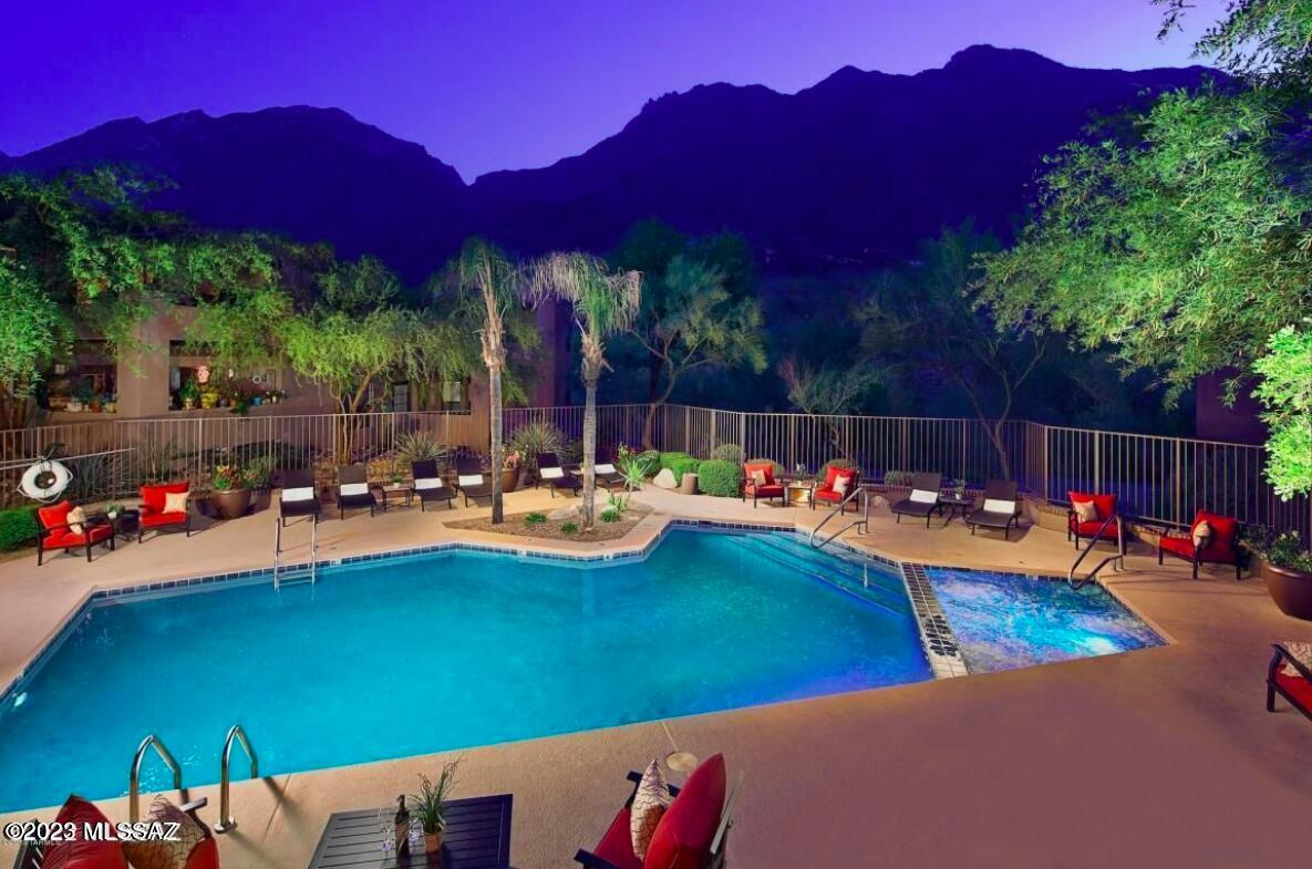 Premium one story condominium is now available. Move in ready! Fabulous updated 2 bedroom 2 bath casita style unit is located in Ventana Canyon! Enjoy golf, work out at the gym or swim in one of 3 pools. Community clubhouse is available to residents. The upgrades, include, solid wood cabinetry in kitchen, with premium quartz counter tops, colored glass tile backsplash, Stainless appliances, and brushed nickel fixtures throughout. The bathrooms have updated sinks with quartz countertops. The main bathroom has tiled walk-in shower, and much more! All furnishing are available. Property is currently a vacation rental and has a long history of high occupancy. Excellent for rental income or move in and enjoy resort style living.
 Stop by today for a tour of this gorgeous condo! See it today!!!
