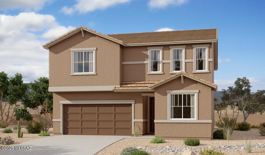 Spacious and accommodating, the two-story Moonstone plan features an open-concept main floor and four charming bedrooms, one the second floor. Just off the entryway, you'll find a secluded fifth bedroom with a nearby full bath. Toward the back of the home, a great room flows into a well-appointed kitchen with a center island and an elegant dining room. Upstairs, an airy loft offers a versatile common area while an impressive primary suite boasts a private bath and a walk-in closet. A covered patio is also included!