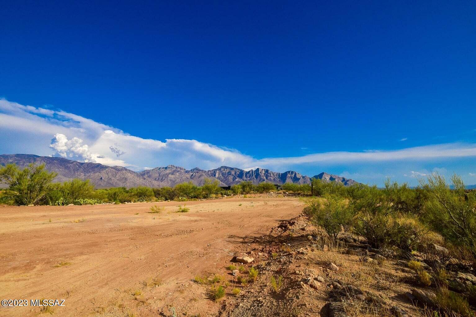 This desirable elevated lot is located in prestigious guard-gated Honey Bee Ridge
Estates in Oro Valley's Rancho Vistoso master-planned resort community. Enjoy amazing, unobstructed breathtaking
views in all directions of both the Catalina Mountains and Tortolita Mountains! Relatively flat, easy building site
bordering large natural preserve to the NW. Great opportunity to save on lot prep - building plans and permit available
and included in sale. This exceptional building site is ready for your dream home!