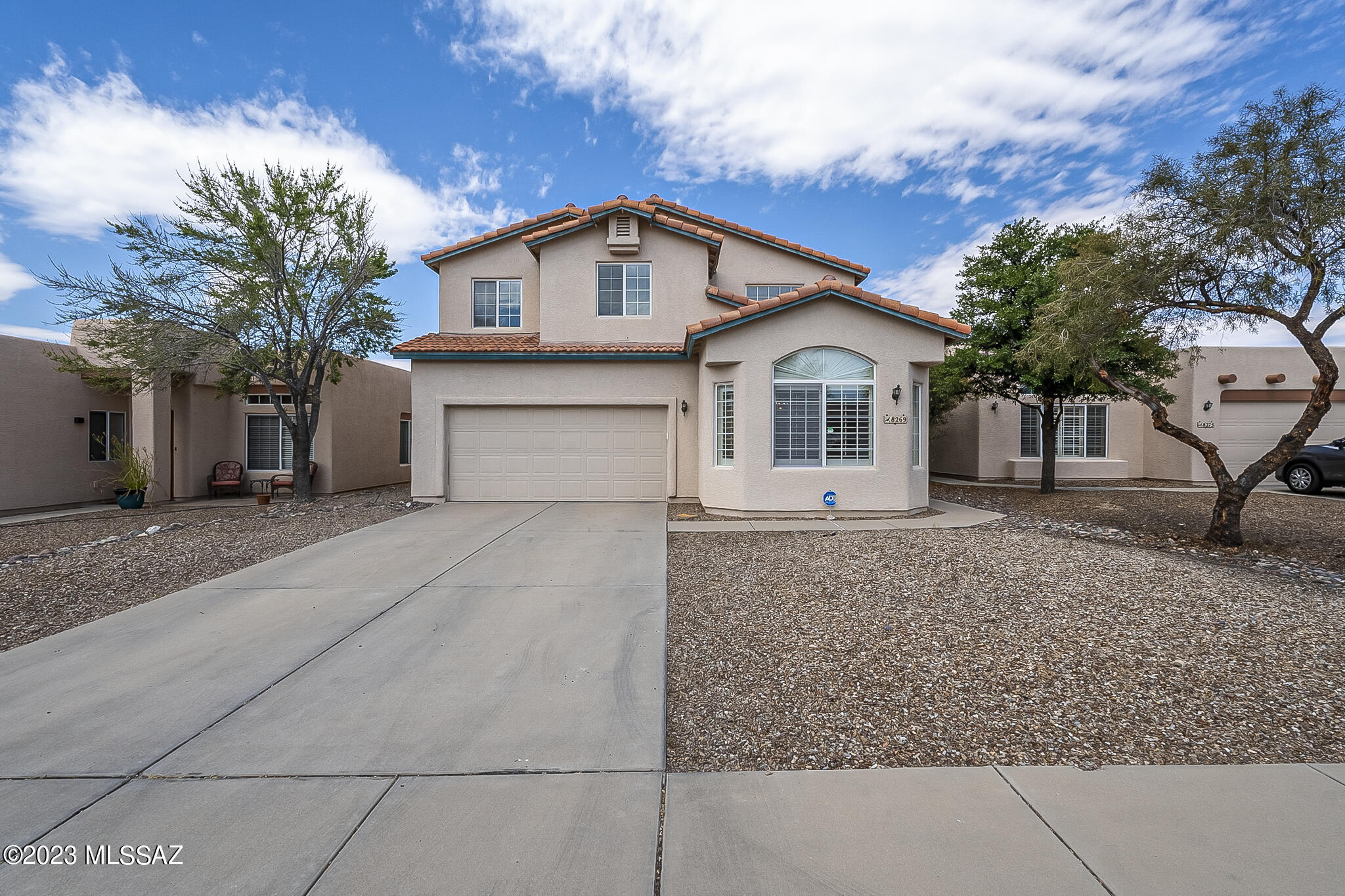 Premium private view lot opens to natural desert w/mnt views. The large/open kitchen has a big walk in pantry, room for casual dining & opens to the family room w/its cozy fireplace. Sliding doors open to the covered & screened in patio. Makes it easy to step outside & enjoy the view.The front room has built in shelves, perfect for an office/craft or library. Large upstairs loft area w/murphy bed (no mattress) & 3 bedrooms. Loft & primary bedroom open to the upstairs balcony & mnt views. Separate shower/tub in primary bathroom. Downstairs features a 1/2 bath. Home & carpet professionally cleaned. Quiet Cul-de-sac location, close to shopping, I-10, Costco & restaurants. Desirable Rancho Escondido neighborhood w/community pool & park.  Needs some TLC / priced to sell. Great value! Wont last