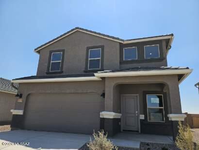 This magnificent 2-story home boasts 2,522sf of thoughtfully designed space, featuring 5 beds, 3 full baths, and a loft. With one bedroom and a full bath conveniently located downstairs, this home offers flexibility and accessibility for multi-generational living or guests. Inside discover a bright and airy open great room plan, accentuated by sleek tile flooring throughout the first floor, except in the bedroom. The kitchen and baths showcase elegant granite countertops and stylish shaker-style cabinets, creating a perfect blend of form and function. Upstairs you will find a generous loft area, ideal for relaxation or entertainment, and a huge primary bedroom retreat, offering a serene oasis to unwind. Find out how to make this stunning residence your new home! SPRAYFOAM Ready AUGUST 25!