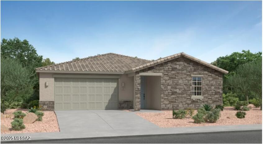 The spacious open-concept design of this single-story home simplifies multitasking among the living and dining spaces, while a back patio offers an ideal retreat for outdoor meals with friends and family. Four bedrooms, including the owner's suite, offer plenty of room for younger family members and guests. This home includes GE® stainless steal appliances, Rinnai Tankless Water Heater, prep for reverse osmosis, Granite Countertops, 2'' faux wood blinds, LED lighting and so much more!