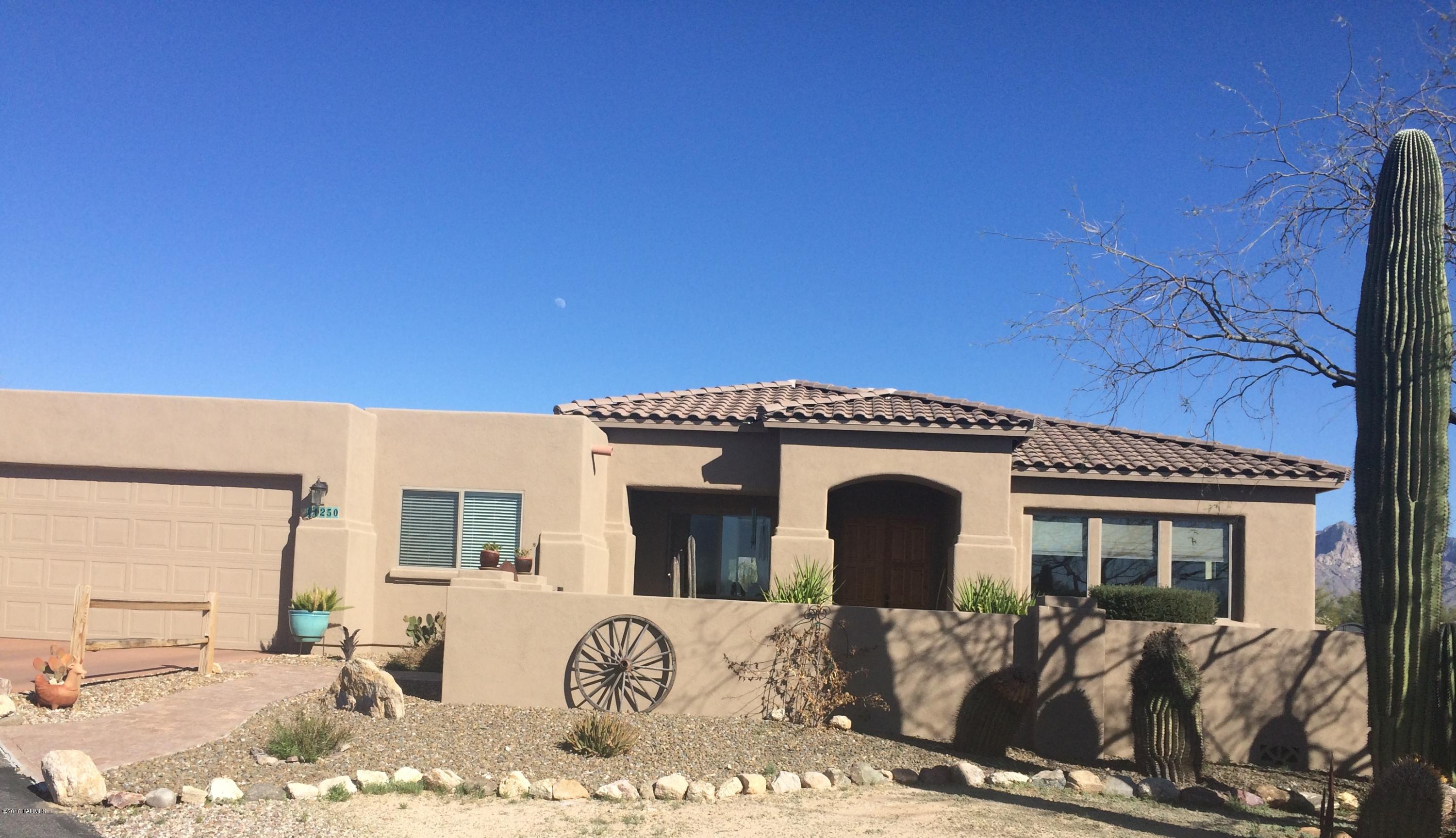 ''HOME, HOME ON THE RANGE'' Gorgeous 4BR, 3 1/2 BA on more than 3 acres. Features sparkling pool, heated spa, and breathtaking mountain views!!! Grand entry with custom tile design. Chef-pleasing kitchen boasts granite countertops, beautiful maple cabinets, built-in microwave, convenient center island and breakfast bar, informal dining area, and large pantry. Luxurious owner suite with views of pool and mountains. MBA has garden tub and separate shower, double sinks in dressing area, and huge walk in closet. Large laundry room with built-in sink and lots of counter, cabinets and storage. Gorgeous ceramic tile and upgraded carpet throughout. Three additional spacious bedrooms in split plan design. Separate living room and formal dining. Bonus den/exercise/homeoffice, or playroom. (see more) Relax in family room in front of the fireplace and enjoy serene mountain views. Backyard Paradise offers refreshing custom pool, and heated spa, convenient outdoor kitchen for entertaining or weekend cookout for family and friends, and huge walled backyard with unobstructed mountain views! Full RV hookup and plenty of room for a guest house or in-law suite in the future. Convenient to schools, shopping, restaurants, and I-10.