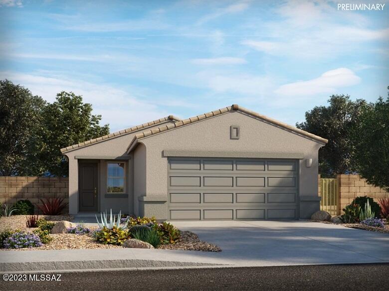 Brand new, energy-efficient home available by Jun 2023! The Festival floorplan in Marana, Arizona offers 4 bedrooms, 2 bathrooms, and a 2-car garage so you will have plenty of space for family and guests. The spacious island in the kitchen makes a great place to gather. Balanced Package - 36'' White Kitchen Cabinets, 12X24 Windmere English Grey Staggered Ceramic Tile, Holland Ridge Exposed Beam Carpet, Chipped Ice Quartz Kitchen Countertop, Ceiling Fan & Phone/TV outlets in all living spaces, laundry cabinets above Washer/Dryer, Lighting Package which includes 2 pendants above kitchen island and dining light, Refrigerator, Washer & Dryer and 2'' Blinds. Fieldstone at Gladden Farms - Signature Series is coming soon to Marana, AZ. This dynamic family-friendly community is located within the