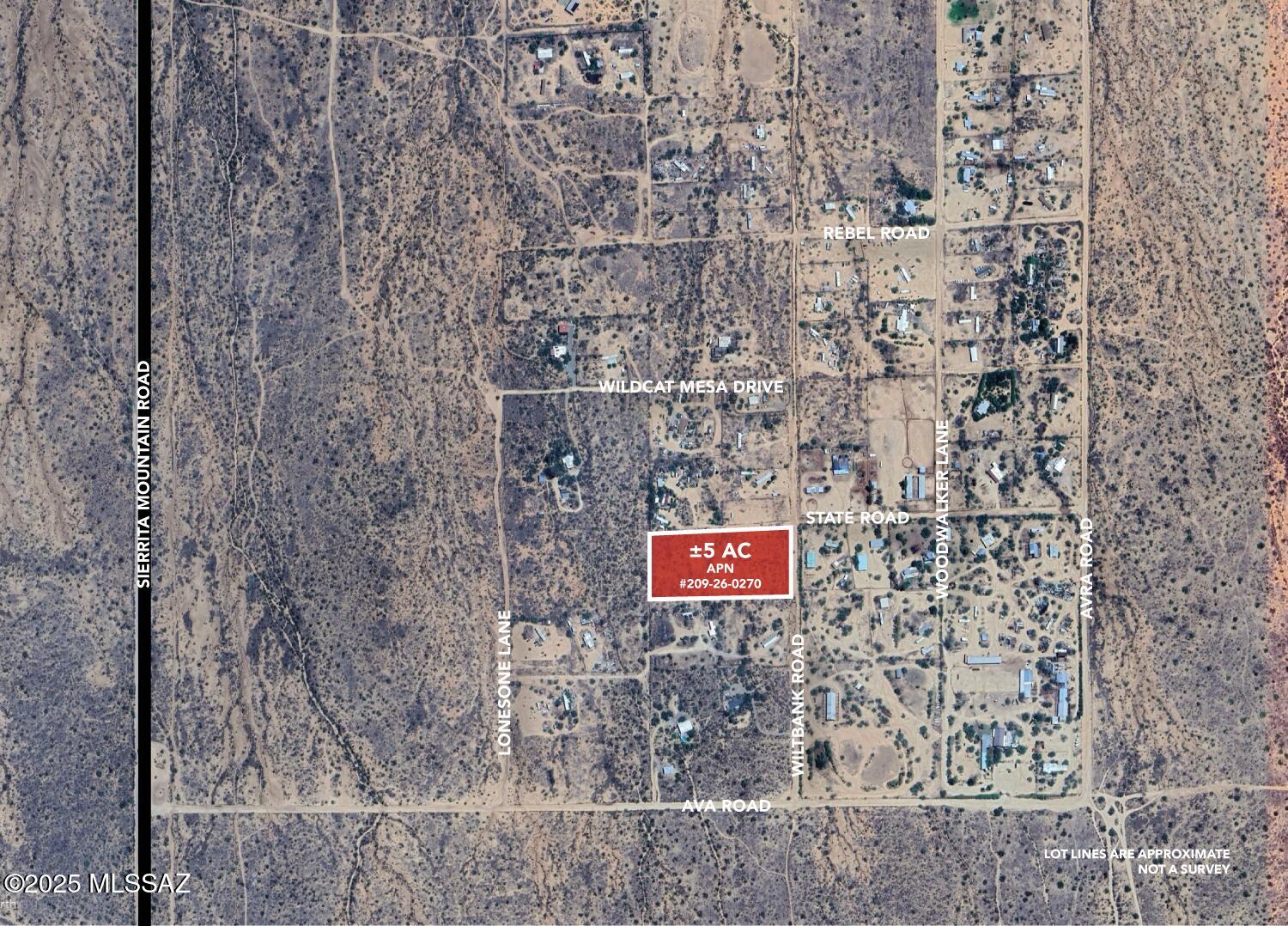 +/- 5 Acres in Southwest Tucson!
Discover the perfect opportunity to build your dream home on this flat, GR-1 zoned parcel located at the southwest corner of W. State Rd and S. Wiltbank Rd in the peaceful Three Points area, just southwest of Tucson, Arizona. This spacious +/- 5-acre property offers level, usable land that is ideal for a single detached home, manufactured or mobile home, guest dwelling, or accessory structures. With electric already available at the lot line, the setup process is streamlined and convenient. The property's GR-1 zoning allows for the potential to subdivide the land into 3-5 smaller parcels, making it an excellent investment opportunity. Surrounded by the breathtaking Sonoran Desert, this location provides stunning night skies and unforgettable sunrises and sunsets, making it the perfect retreat for anyone seeking peace and serenity.

 Important Note: Buyer to verify ALL specifics on the subject property. Including but not limited to, zoning, floodplain, topography, hydrology, legal and physical access, and utilities. Buyer to verify the intended use with zoning. Buyer to verify utility locations, costs, and accessibility. All details provided are for reference only. Please independently verify all information. Any markings or flags on photos and maps are approximate and not professional survey lines. Ask Broker for a list of certified professional engineers and planners to help in this due diligence verification.
