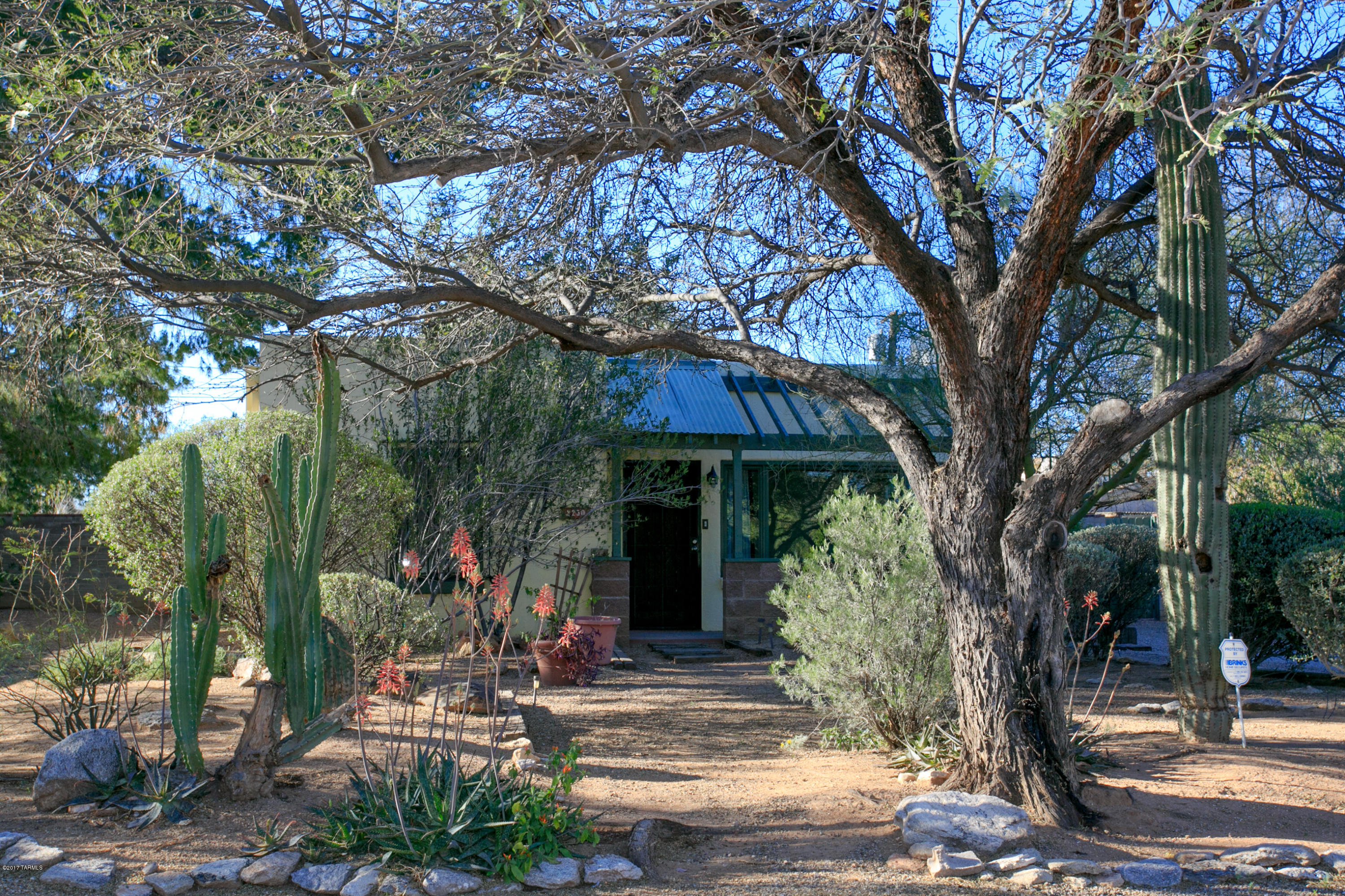 ADORABLE bungalow within walking distance to just about everything! Blue Willow, Goodness, Eegees, Raging Sage, Upper Crust, etc!!! Walk to UA, UAMC, parks, shops, & so much more. This delightful 2 bedroom, 1 bath home sits at the end of street & provides a very private, quiet, serene environment. Classic Tucson charm thru & thru! Lots of history pours out of these walls & the cozy wood beamed ceilings, plus the wood burning fireplace & Saltillo tile throughout give this home plenty of character. New roof w/ a transferrable warranty for the new owner brings comfort! This rare gem of a home is the perfect opportunity to move into in a classic Tucson neighborhood with a large backyard (park your RV, add a workshop, etc) & access to so very much. This won't last long. And with good reason!