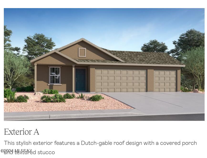 This new home has everything needed for modern living on a single level. An inviting open floorplan combines the kitchen with the living and dining areas, and a bedroom and full bathroom are located off the entry. Two additional bedrooms are tucked away to the side of the home, including the luxurious owner's suite, complete with an en-suite bathroom and walk-in closet. A three-bay garage completes the home. This home includes GE® stainless steal appliances, Rinnai Tankless Water Heater, Granite Countertops, Taexx® built-in pest control system, 2'' faux wood blinds, LED lighting and so much more!