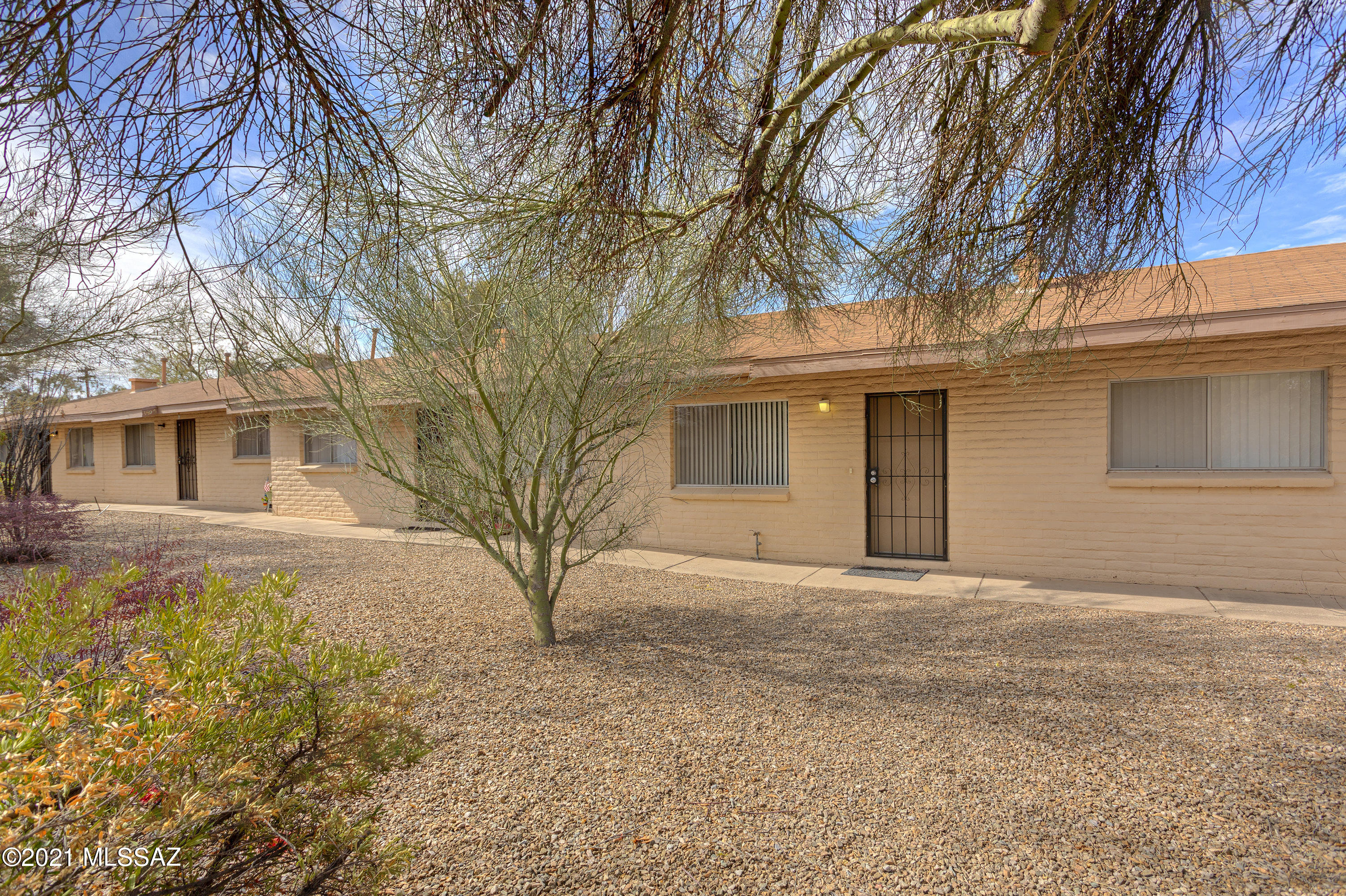 Great 5-unit well maintained investment property. Four 2BD/1BA with central AC and a charming 1BD/1BA detached SFR with evap cooling. Each unit has its own fenced backyard. Additional income from community laundry totalling $1,200/yr includes 2 coin operated washers & dryers. Separately metered for gas & electric. 7 parking spaces on premises. Wonderful courtyard oasis with shade trees. Quiet neighborhood while centrally located but still close to shopping, bus lines and much more. Excellent opportunity for investors to add value with increased rents. Shown with an accepted offer.