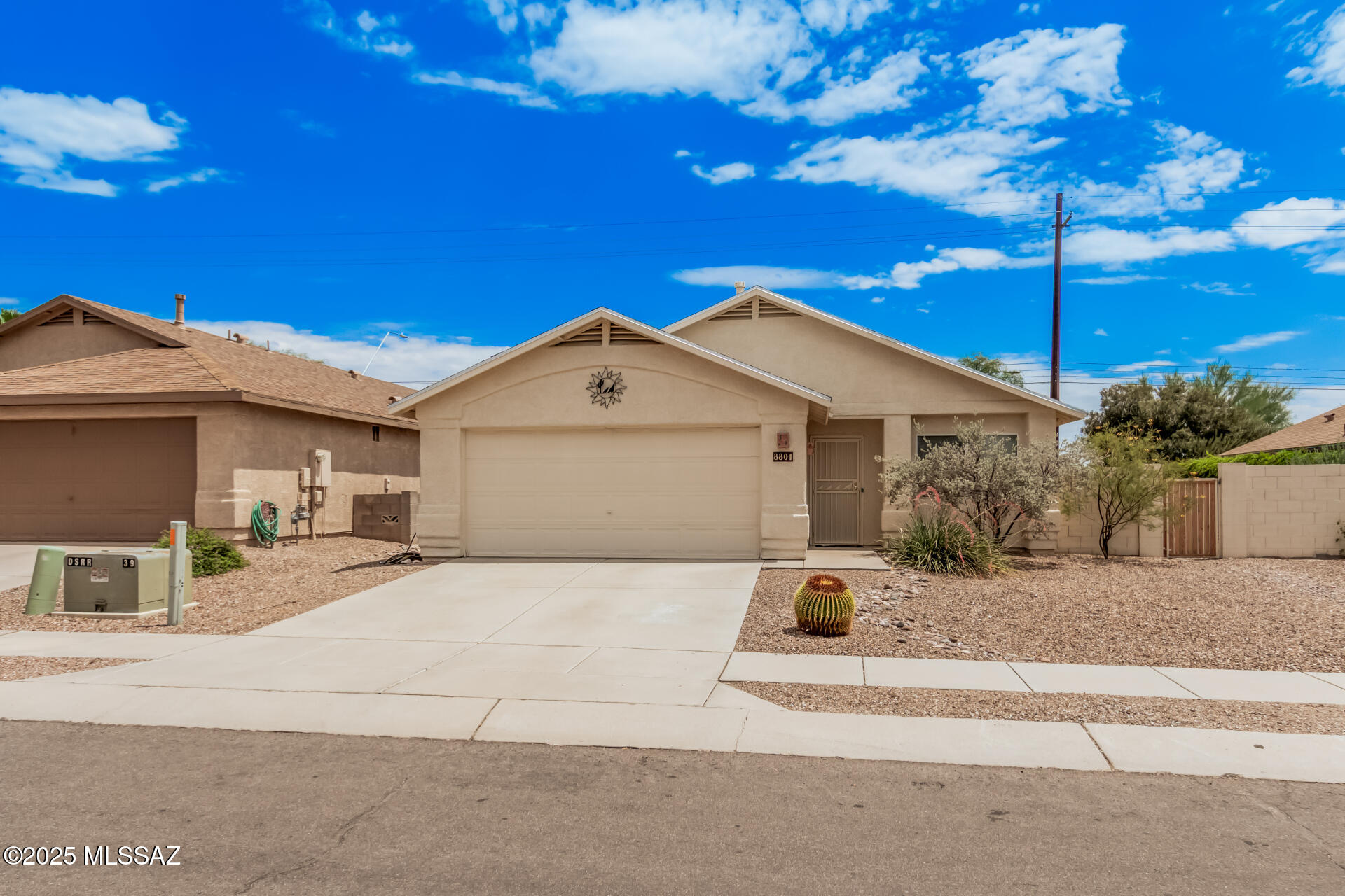 Seller will accept or counter offers in the range of $298,000 to $310,000. Opportunity Knocks. Come visit your future home. Lovely, well maintained 3 bedroom, 2 bath, 1495 sq. ft.. home. Open floor plan with living, dining and family room blending into each other just off the kitchen. Breakfast bar and area for kitchen table give lots of flex options for eating, dining, homework, or work from home space. Large side yard, larger lot than other homes with this floor plan, in this neighborhood. Walls have been raised to add privacy to the backyard. New Roof 2023, new HVAC & Hot water heater in 2019. Primary bath boasts a brand new walk-in shower, installed June of 2025, granite counter tops, single sink vanity, lots of added cabinets for extra storage, walk-in closet off the bathroom. Tile throughout the home. Fans in every room. Covered back patio & storage shed.