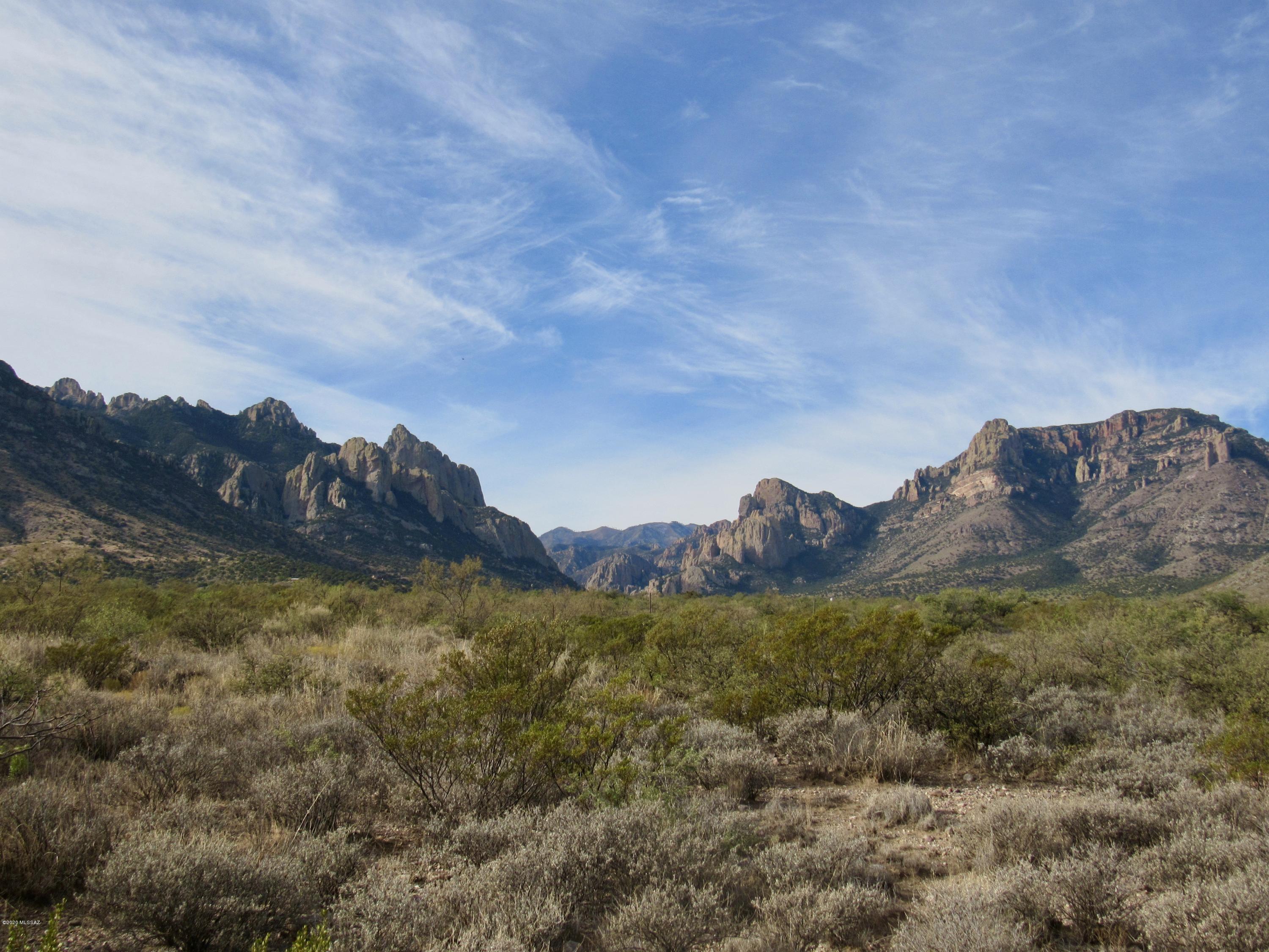 Parcel looks directly into Cave Creek Canyon, ''The Yosemite of Arizona''. It is a short drive, bike ride or walk to Portal. From there the entire Chiricahua mountain range opens up with choices ranging from the premier birding spot of South Fork, to the road to Paradise or Forest Road 42 that crosses over the mountain to the Chiricahua National Monument. Seller will carry with 20% down @ 6% for up to 10 years. Parcel offers excellent access off of the pavement of Foothills Road with several choices for build sites. West neighbor is a long established ranch. Arizona Sky Village, a world renowned astronomy development is the neighbor to the east. Astronomers are drawn here because of the clear dark skies. Community offers medical clinic, cafe & small grocery, library, post-office. Nearby town of Rodeo NM offers cafes, churches, post-office, & galleries. Major medical & shopping 50 miles south in Douglas or 150 to Tucson