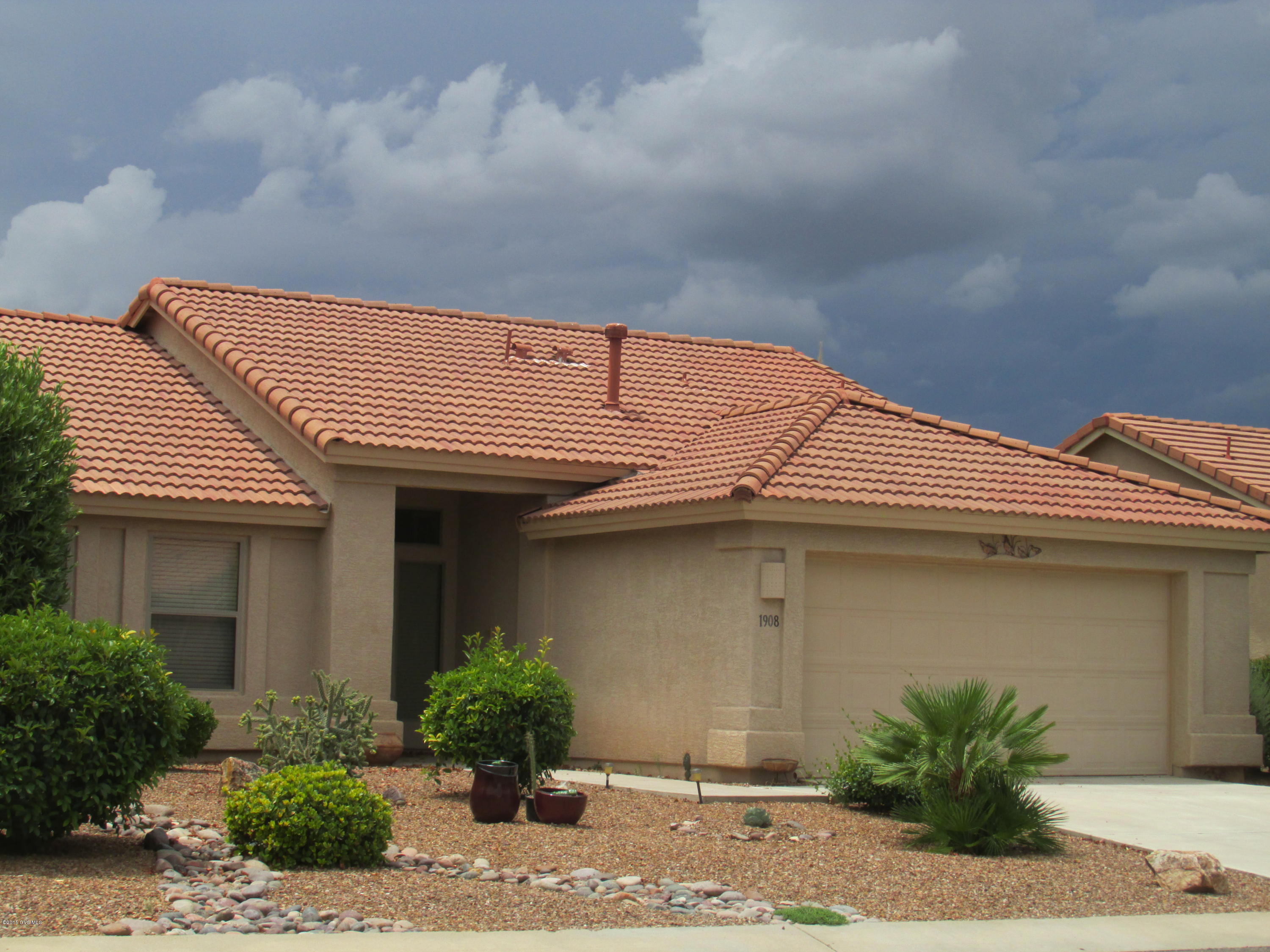 What a Beautiful well maintained, gently used Home. Kitchen with Solid Surface Counters, Island or Breakfast Bar. Tile Floors throughout except Bedrooms. Master Bath and Guest Bath have Executive Height Vanities and Tile Counters. Full Length Patio and a brand new Brick Fence recently installed including a Gate on each side of Property. This is a great House for the Couple that wants to downsize; perfect for Winter Visitor or for an Investment. This Home comes with all the Furniture, Furnishings, Wall Paintings, Kitchen Accessories and Linens. 2-Car Garage with Epoxy Flooring. Also Note: The Sofa (with Recliner) & the Chair with Ottoman are new and have never been used. A must see beautiful Home in Quail Creek with all its Amenities and Activities.