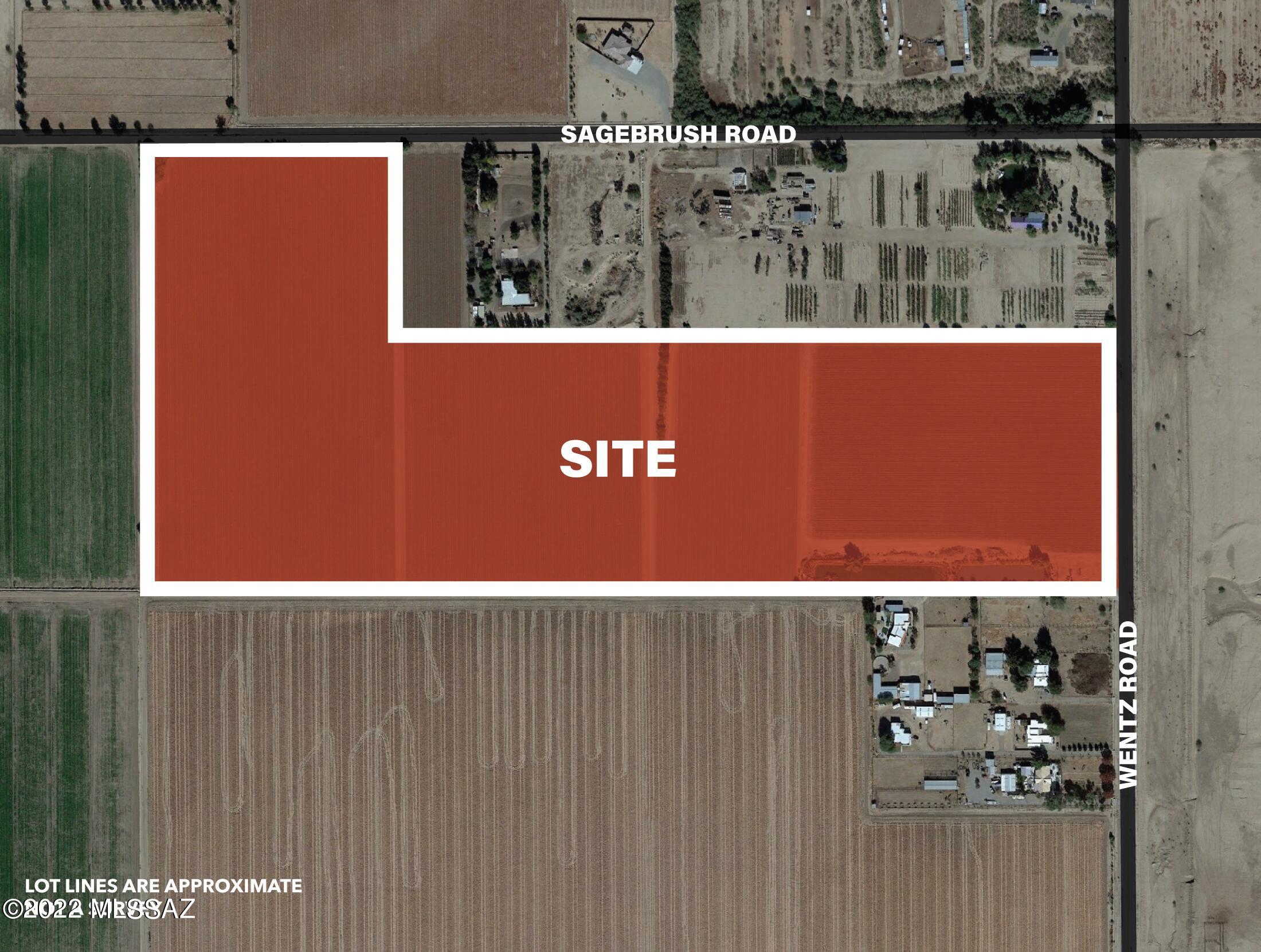+/- 60 acres of farmland in rapidly growing Marana AZ! Marana Zoning A & B. Adjacent to Sanders Grove Masterplan. Perfect opportunity for future residential development for a Homebuilder. Or hold as an investment and run your own farm! New sewer/water line going in on Sagebrush Road.  All utilities available.  The current Lessee has grown cotton, sorghum and durham wheat on the property. Adjoining properties grow alfalfa and there is adequate water allocation to grow it. Great location near Marana Stockyards for those interested in performance horse activities that involve livestock. Great opportunity to develop several home sites with irrigated pasture lands catered towards horse lovers. Additional nursery business, land, and improvements available upon request.