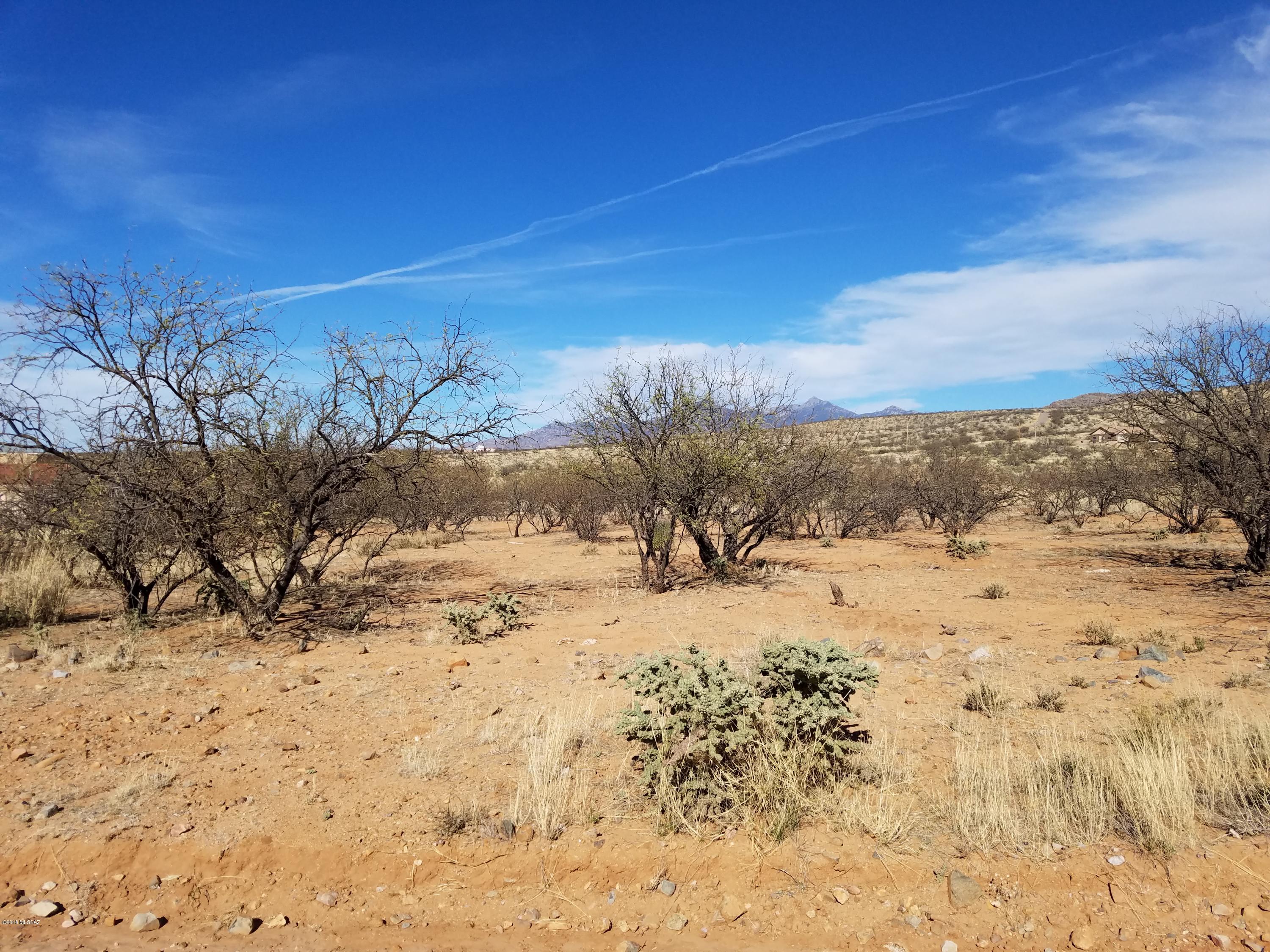 Nice flat lot on paved road with electric and water and sewer at the street.  Mountain views.