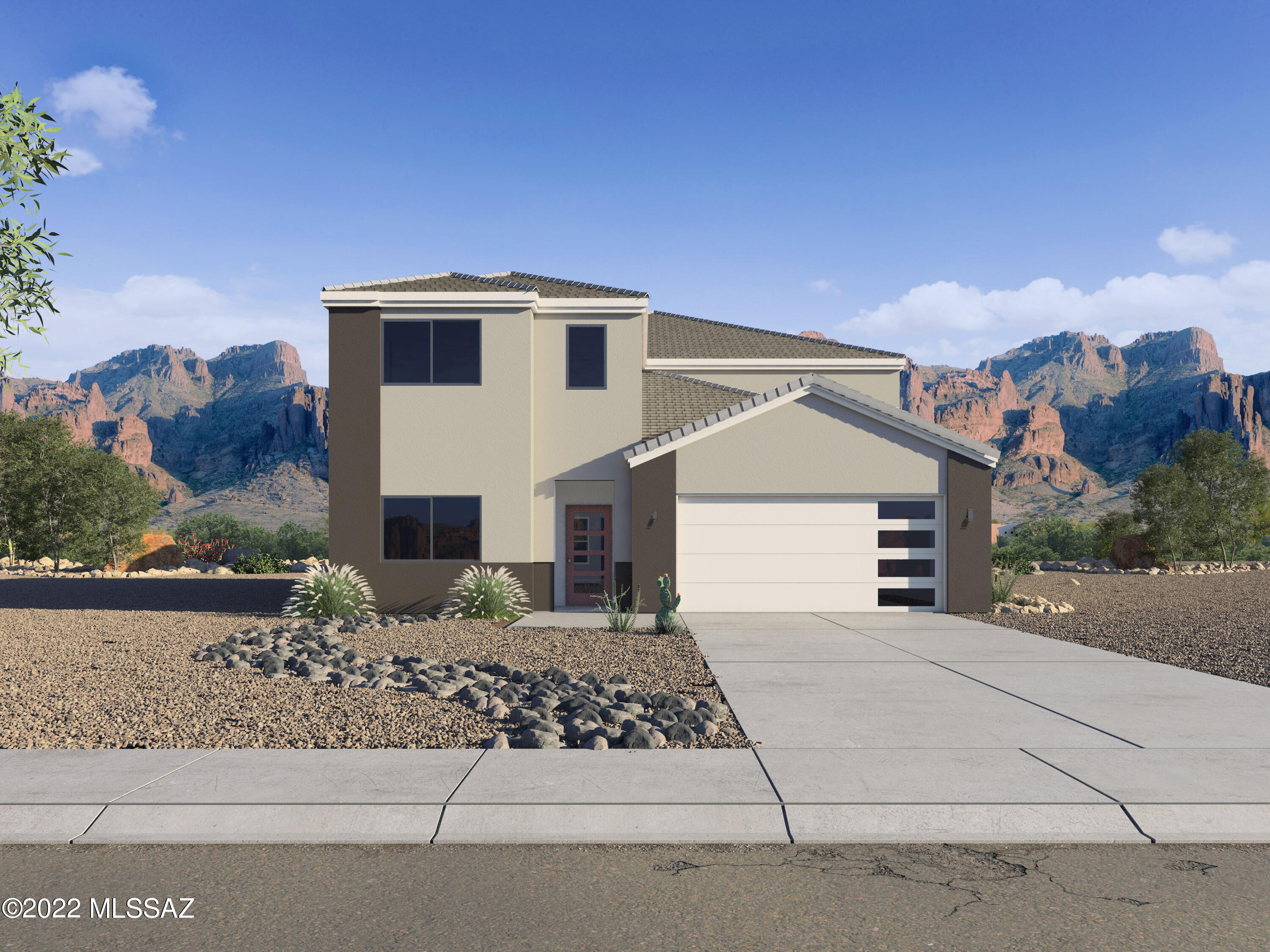 The 2-Story Sonoita floorplan is new to Tucson  and is located in the Hanson Ridge Community. It is  2,697 sqft  with 5 bedrooms, 3 bathrooms and a 2 car garage. Plenty of space for everyone with a study and a game ro
++ Stainless Steel Gas Range with Microwave & Dishwasher. - Miami White Quartz Countertops in the Kitchen & Blanco Maple Quartz in Bathrooms. - Tile floors in Entry, Kitchen, Dining Room, Laundry Room & Bathrooms & Great Room - 36'' Birch Cabinets - DuPure® Ultra Filter Single Stage®Water Filtration - Rinnai® Tankless Water Heater - LED Lighting - Covered Back Patio - Five-Panel Rockport Interior Doors with Chrome Square Lever  - 9-foot Ceilings - 
Along with many D.R. Horton Smart Home features!
* Photographs are of a model Sonoita home and are for illustration purpose