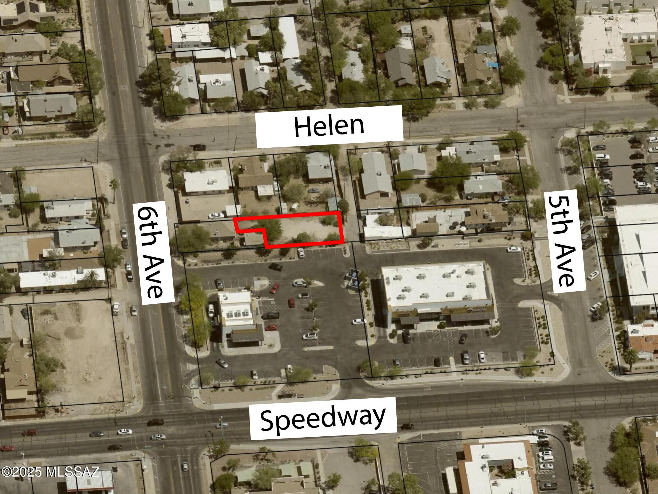 Rare C-2 zoned lot right behind the Starbucks on 6th/Speedway. Right next to Pima Community College and close to Downtown/U of A. Perfect to build a Duplex. See 6 bedroom duplex Floorplan/Elevation in Additional Docs.