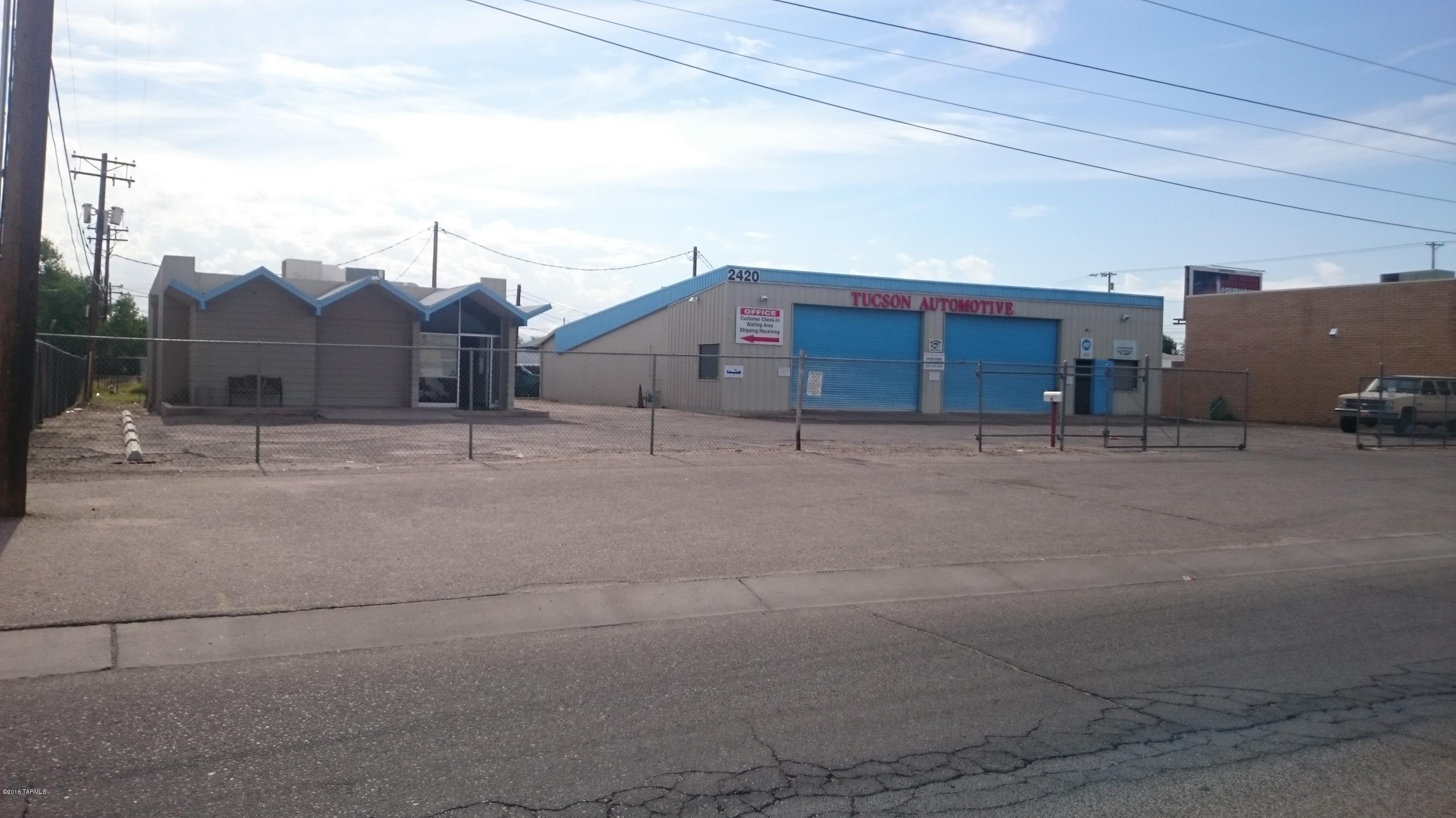 Additioinal Address 2430 N. Palo Verde APN# 111-08-1380

Full service automotive repair facility.  4 electric lifts and air compressor stays.