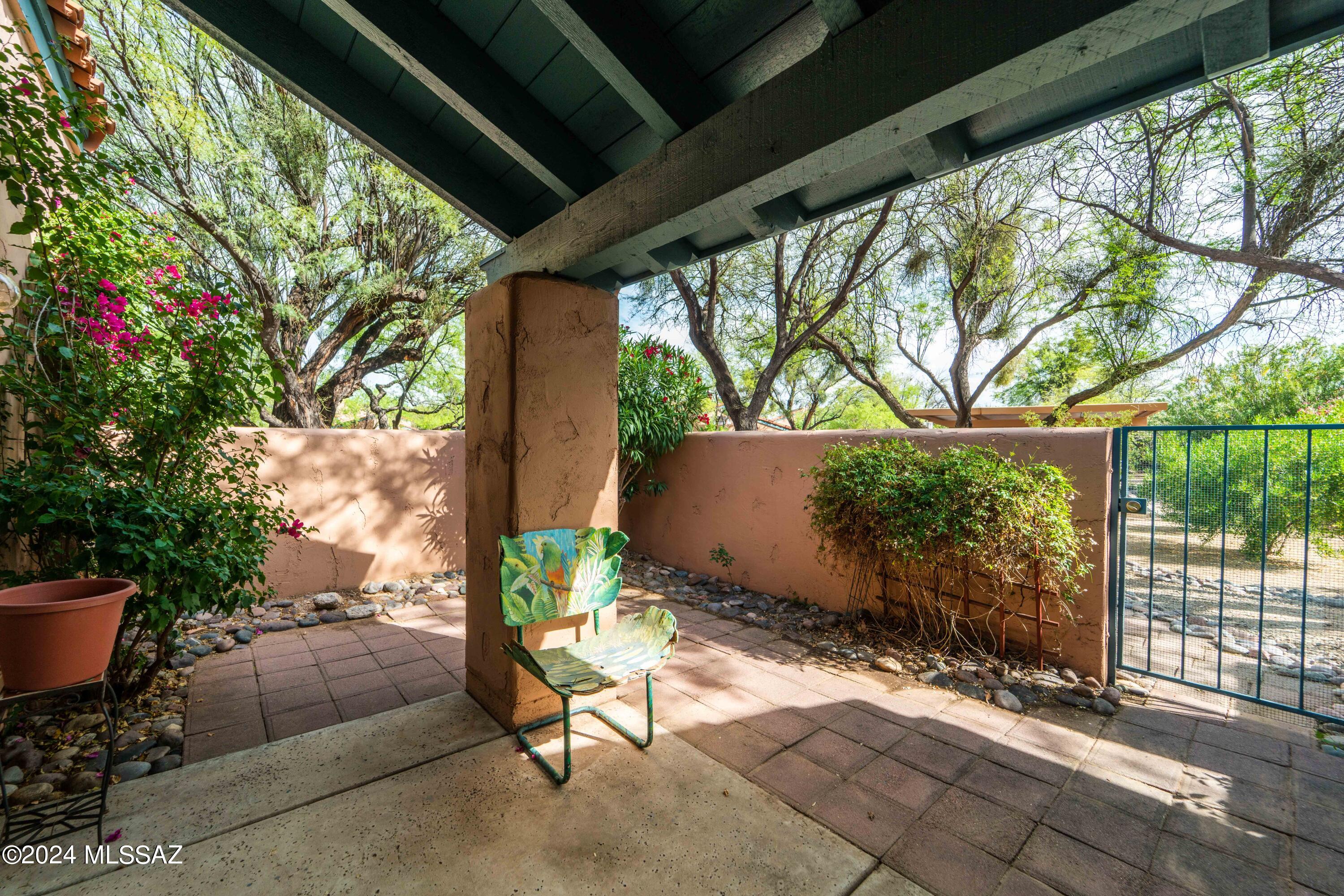 Nestled in the highly sought after community of Ventana De Sabino North, escape to your bright & spacious 2BD/1BA  townhome with panoramic mtn views! Open floorplan with vaulted ceilings & large windows offers a light & bright interior. Spacious kitchen with plenty of counter & cabinet space, all appliances stay!  Main bdrm with walk in closet. In suite laundry. Large covered patio offers privacy & room to relax. Whether you enjoy a private retreat or having guests, end unit townhome is very well maintained & located steps from  pool/spa & grills.1 covered parking space nearby (N-44).  Beautifully landscaped community offers heated pools/spa, tennis & pickleball courts, fitness center, clubhouse & walking paths. Convenient to shopping, schools & transportation. Come and take a look today!